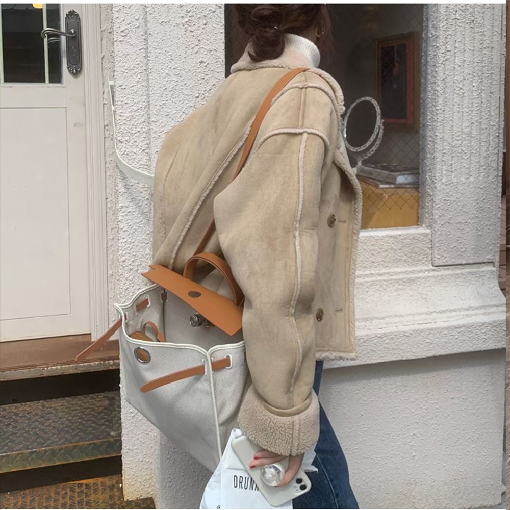 ムートンフェイクウールクロップドコート | 詳細画像3