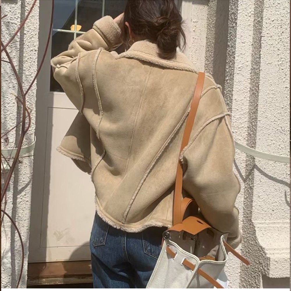 ムートンフェイクウールクロップドコート | 詳細画像4