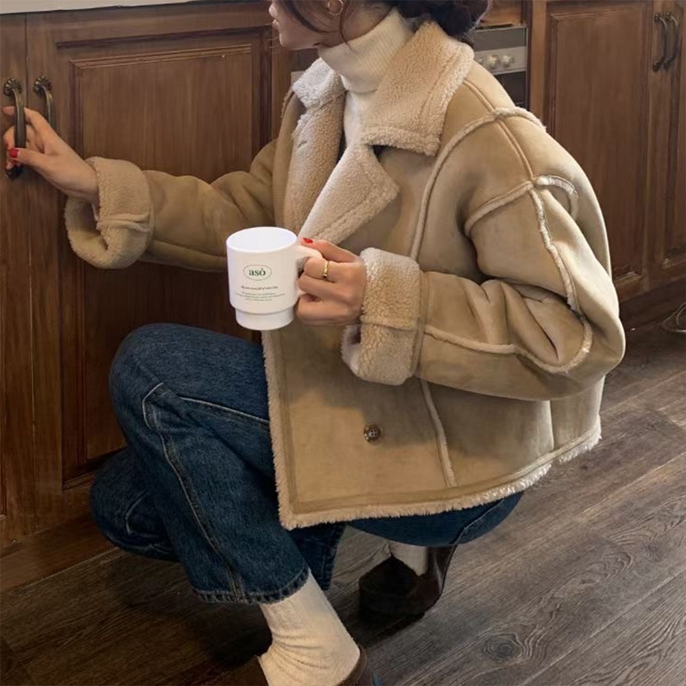 ムートンフェイクウールクロップドコート | 詳細画像6