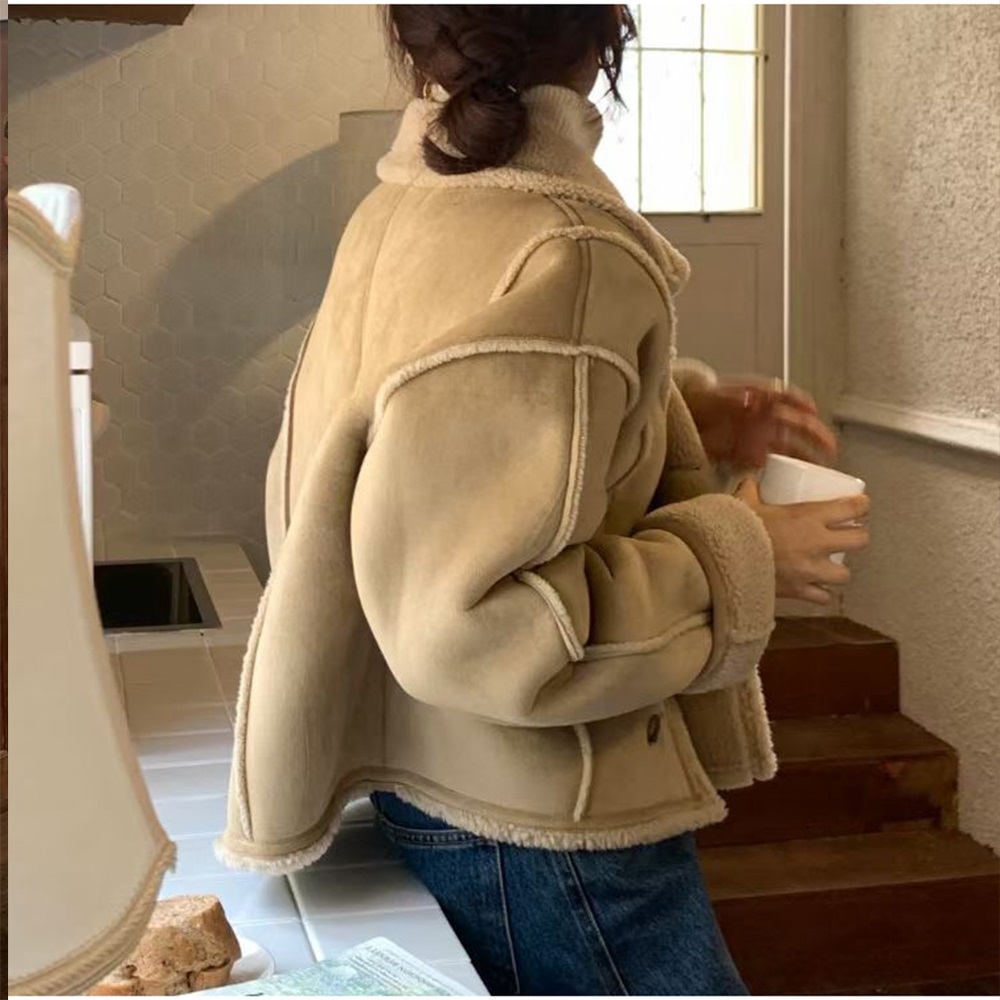 ムートンフェイクウールクロップドコート | 詳細画像7