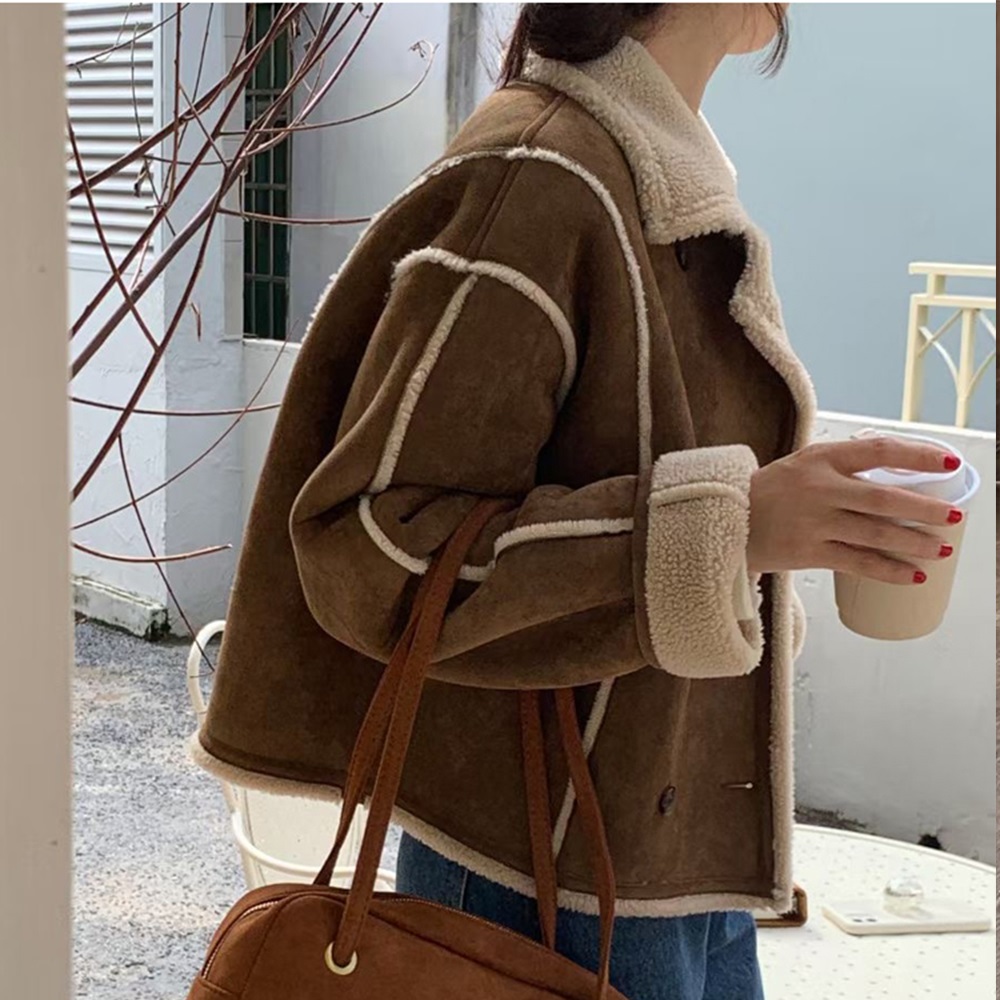 ムートンフェイクウールクロップドコート | 詳細画像8