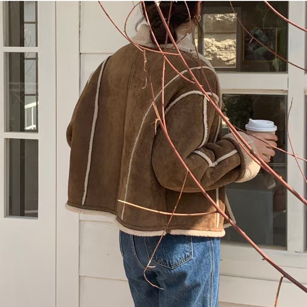 ムートンフェイクウールクロップドコート | 詳細画像9