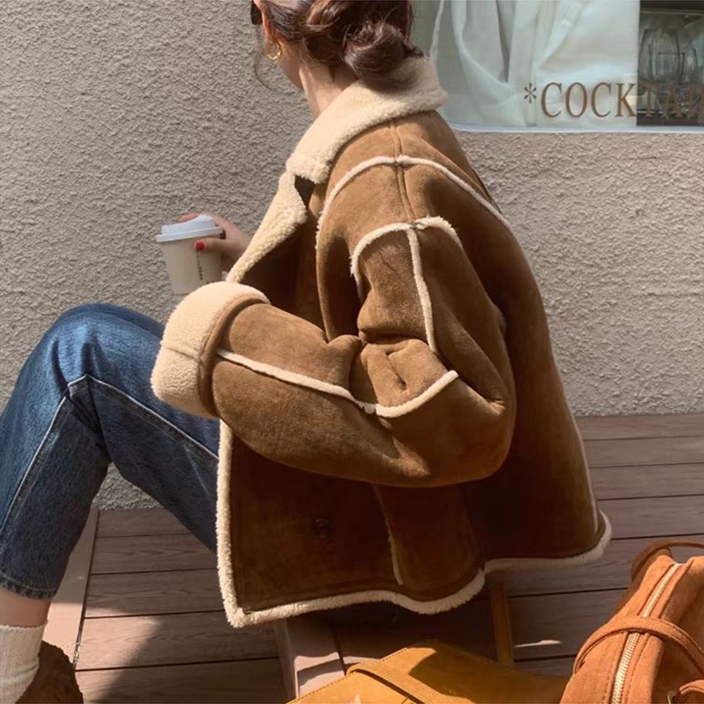 ムートンフェイクウールクロップドコート | 詳細画像10