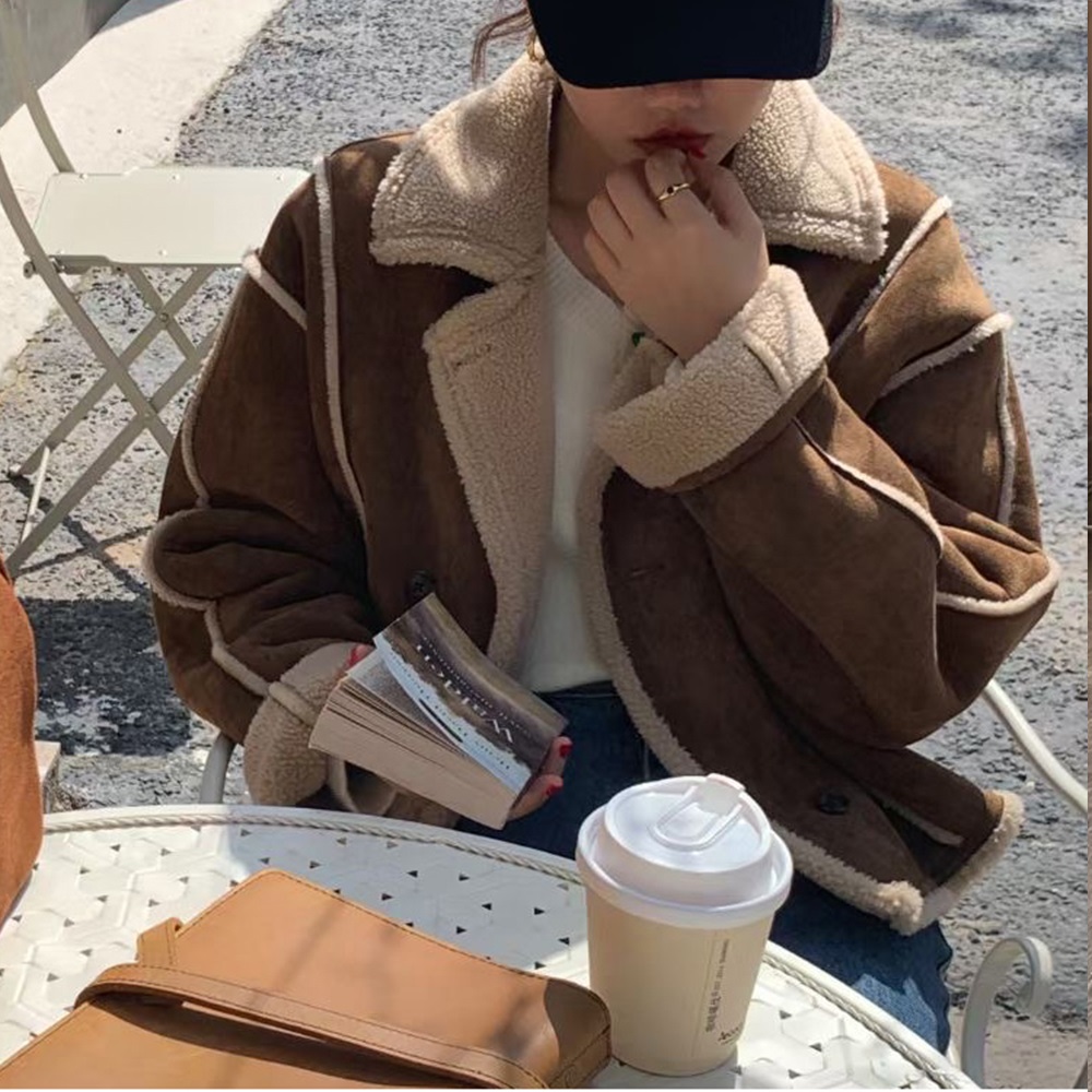 ムートンフェイクウールクロップドコート | 詳細画像11