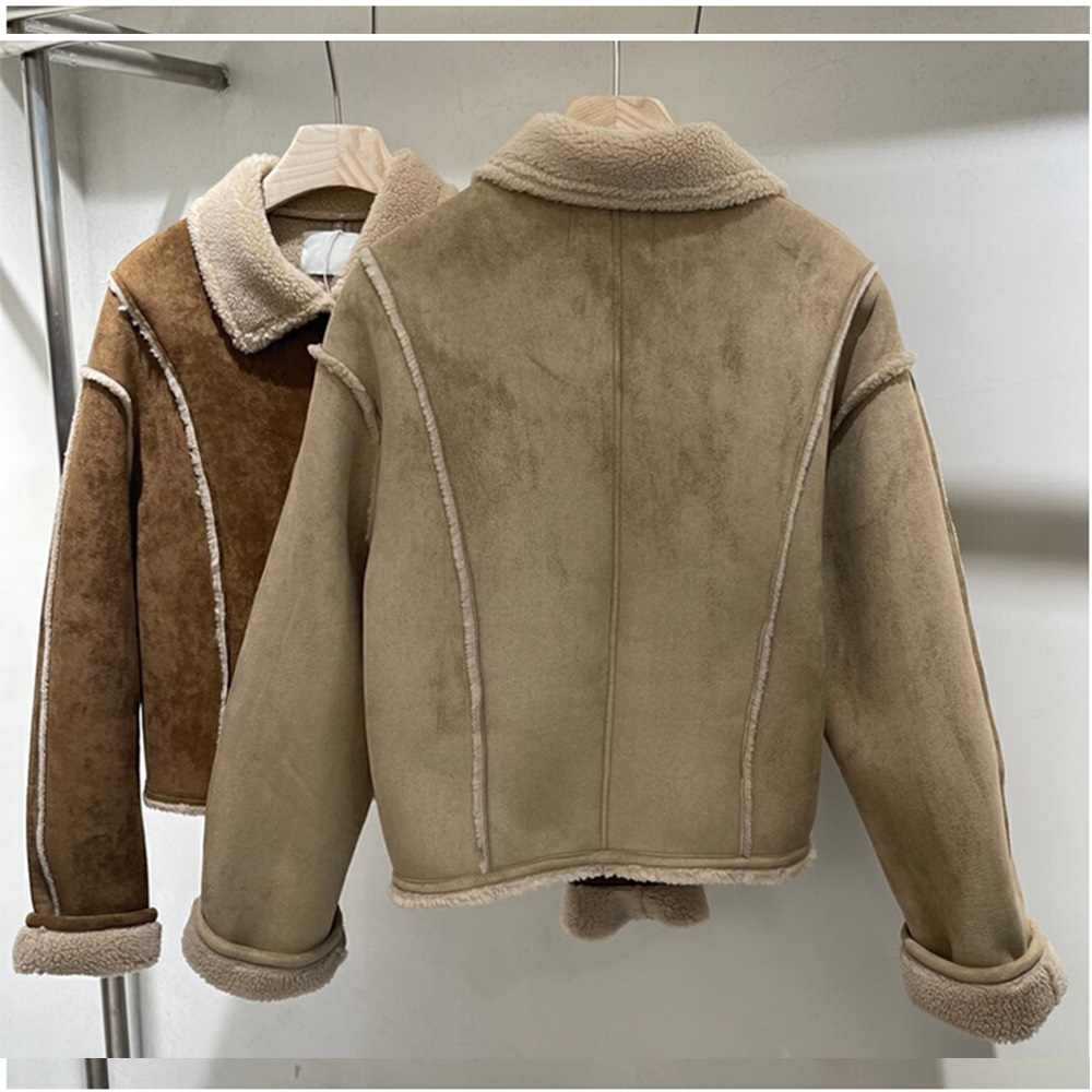 ムートンフェイクウールクロップドコート | 詳細画像13