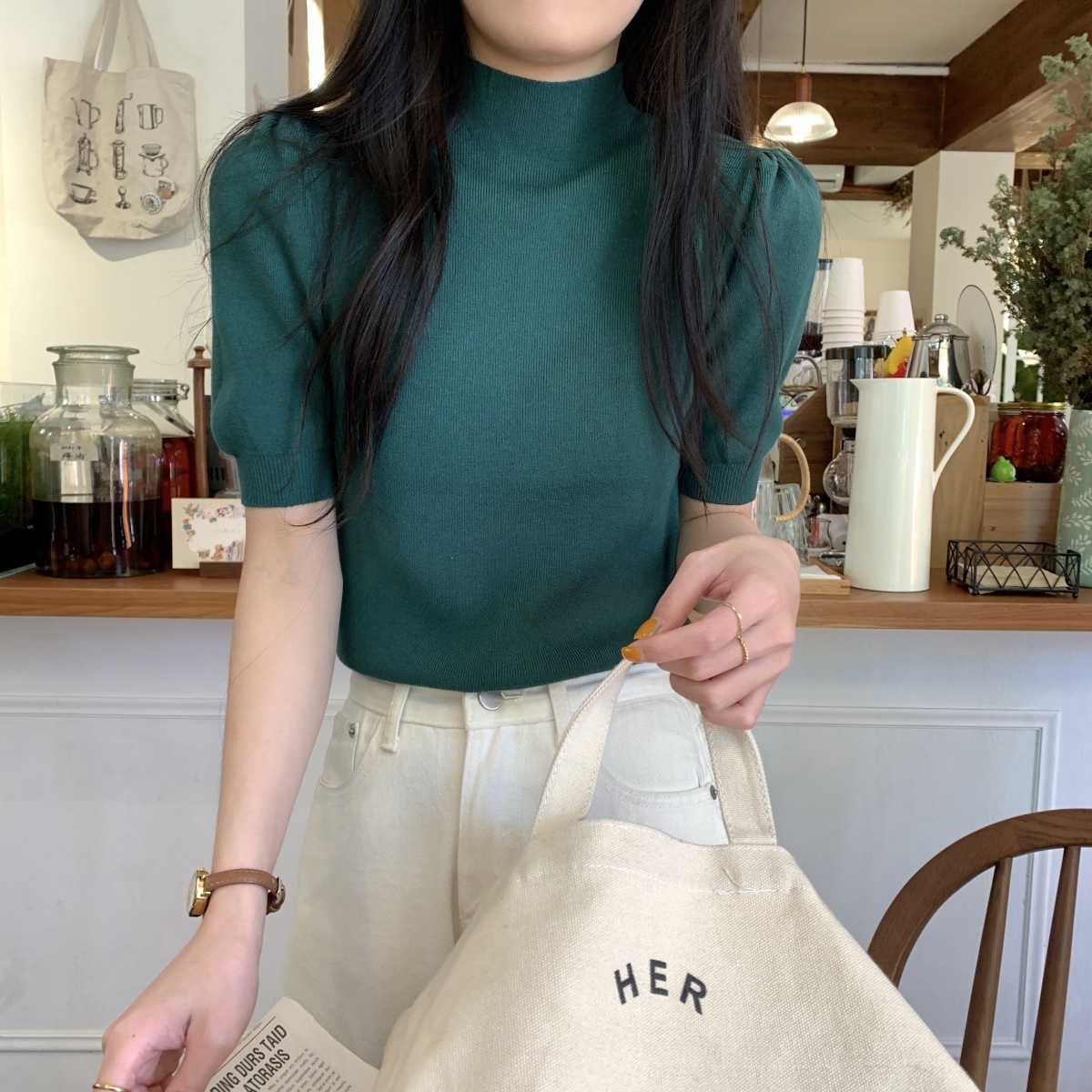 半袖ハーフネックニット | 詳細画像8