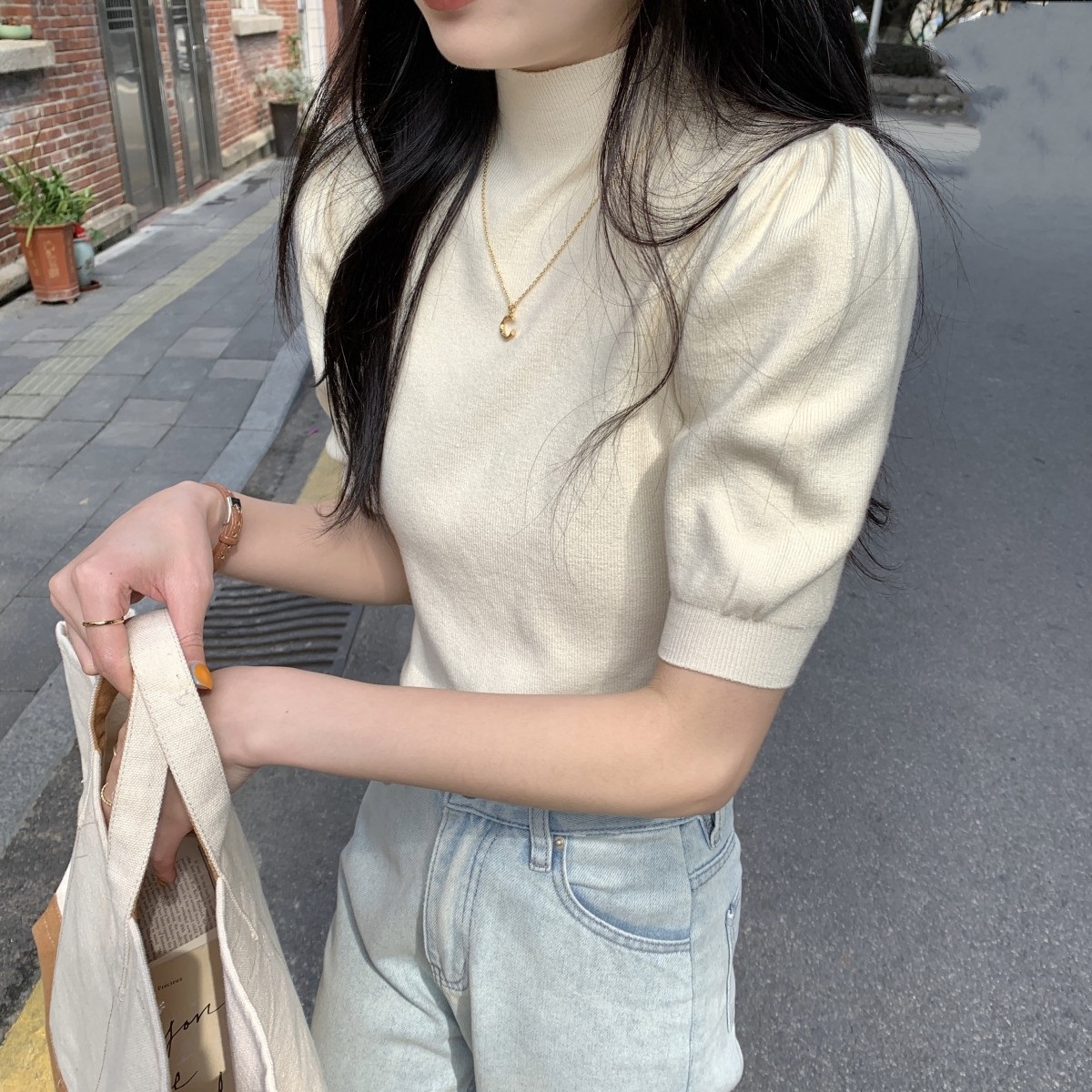 半袖ハーフネックニット | 詳細画像11