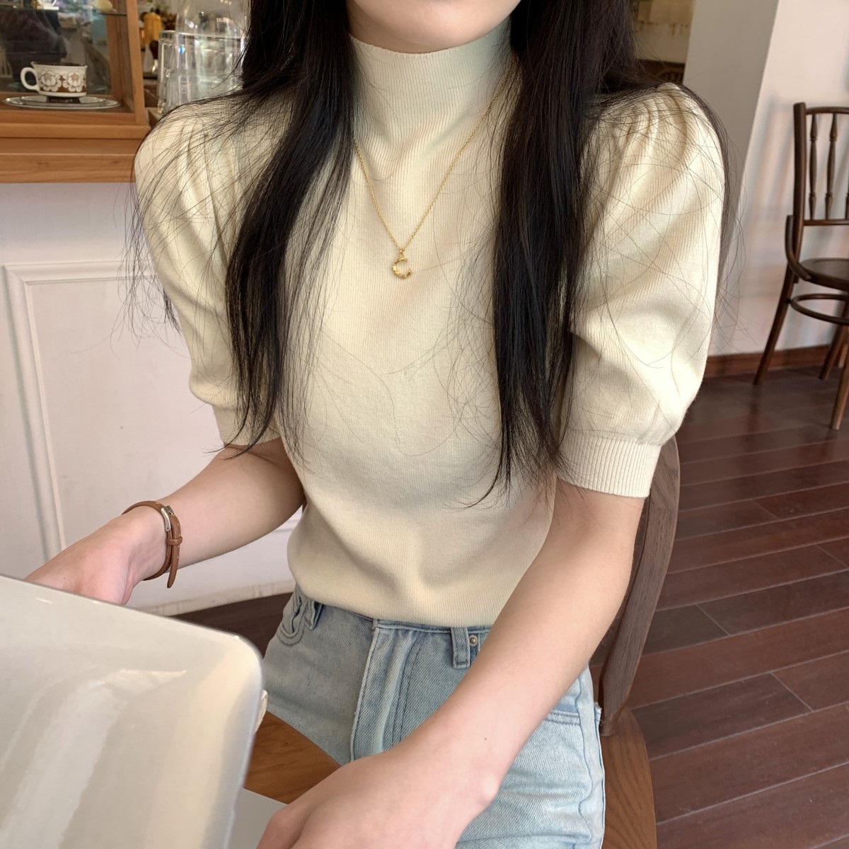 半袖ハーフネックニット | 詳細画像12