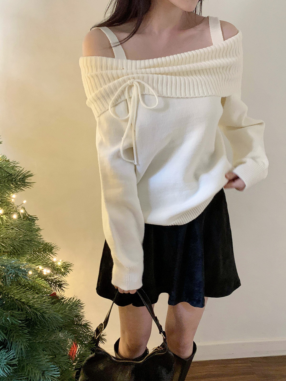 オフショルダールーズ長袖ニット | 詳細画像14