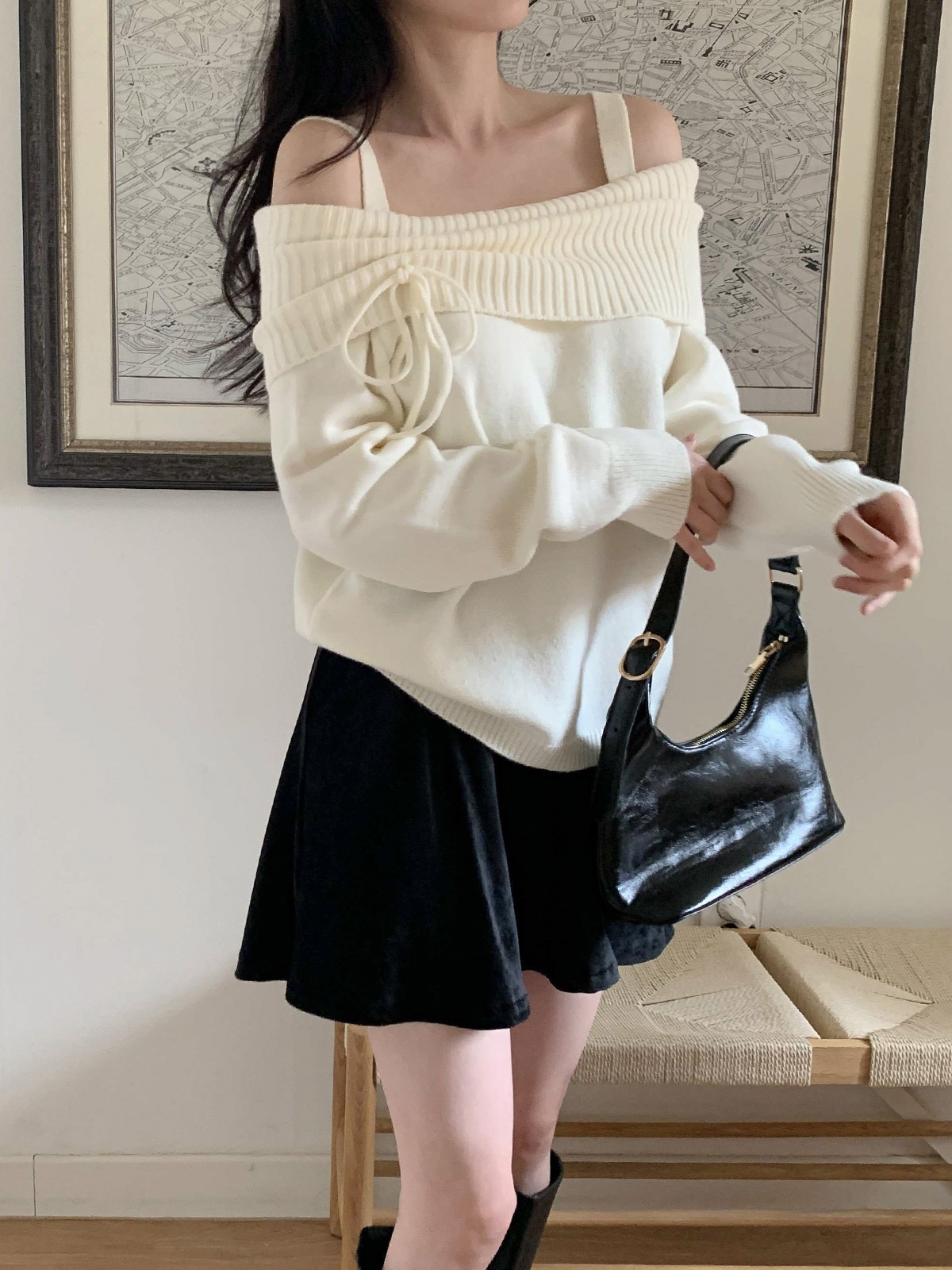 オフショルダールーズ長袖ニット | 詳細画像17