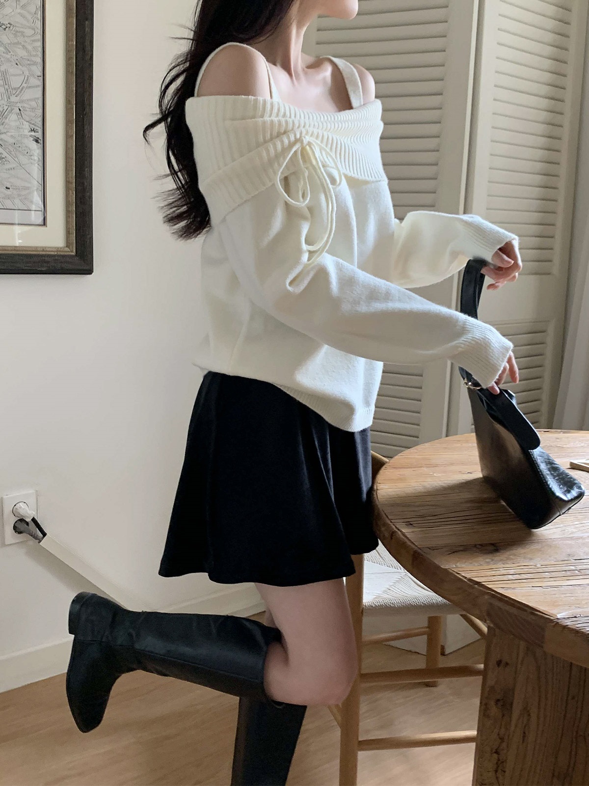 オフショルダールーズ長袖ニット | 詳細画像19