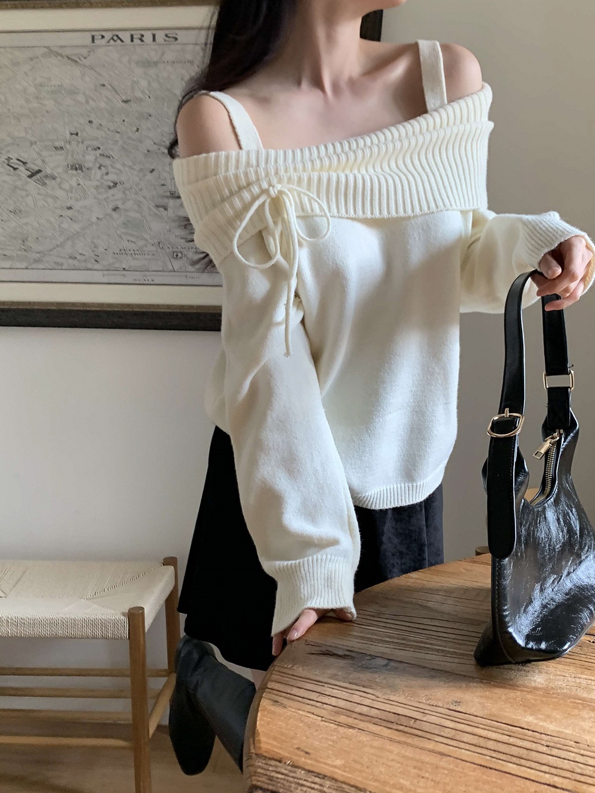オフショルダールーズ長袖ニット | 詳細画像20