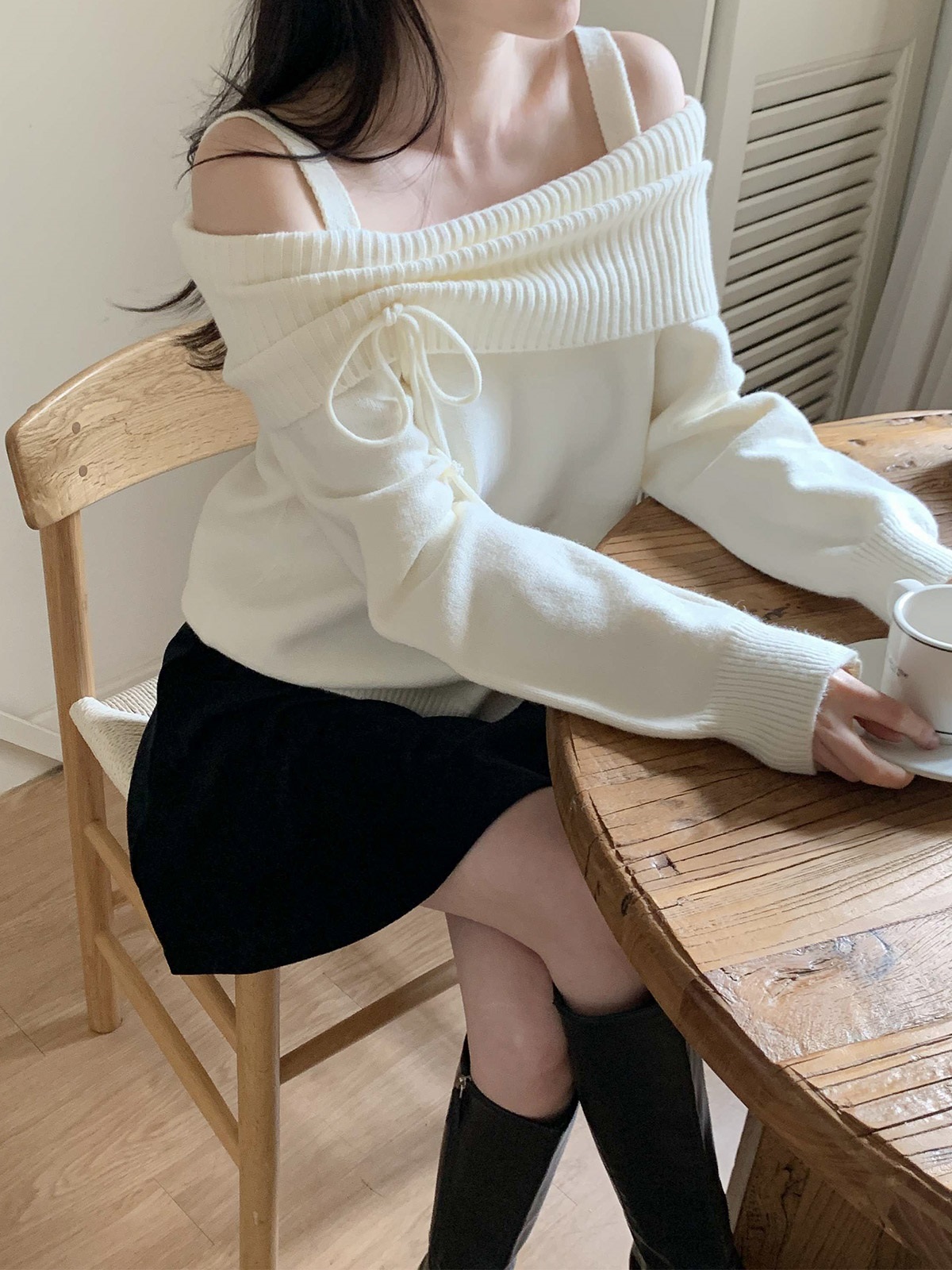 オフショルダールーズ長袖ニット | 詳細画像21