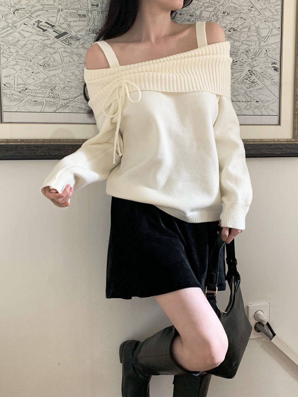 オフショルダールーズ長袖ニット | 詳細画像25