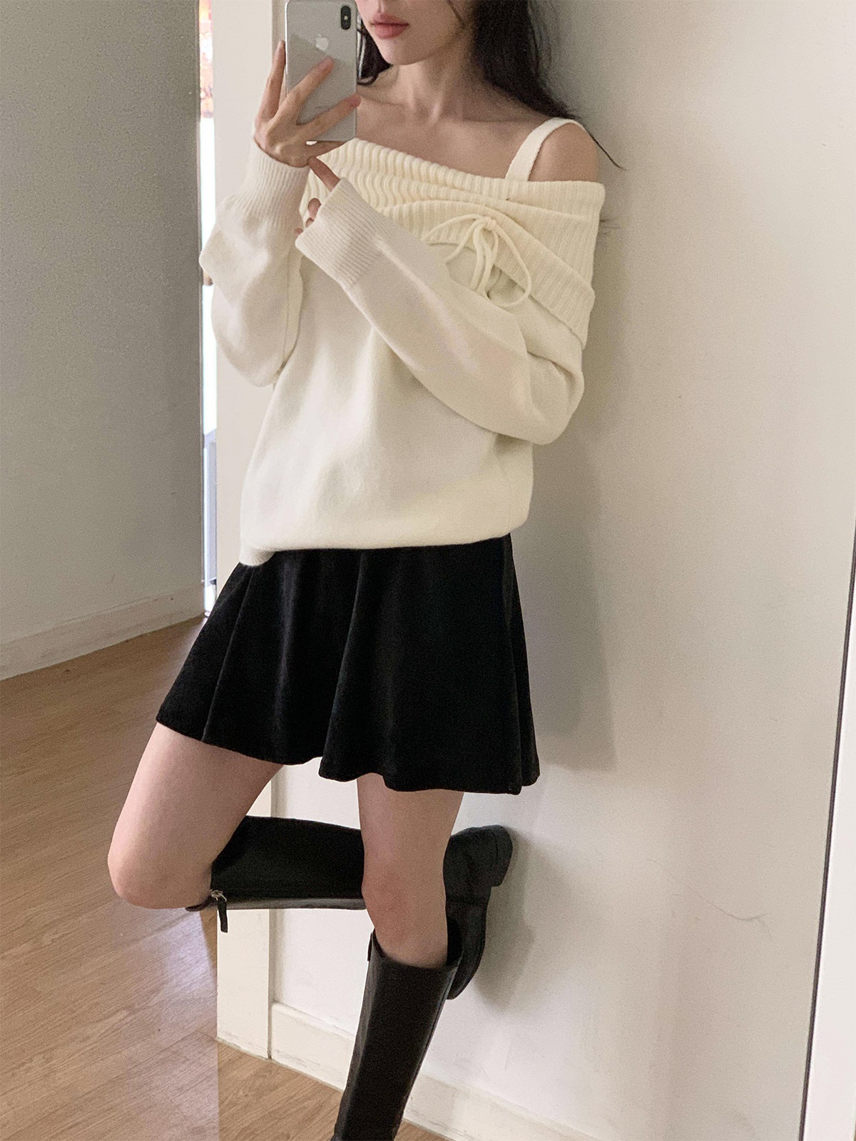 オフショルダールーズ長袖ニット | 詳細画像28