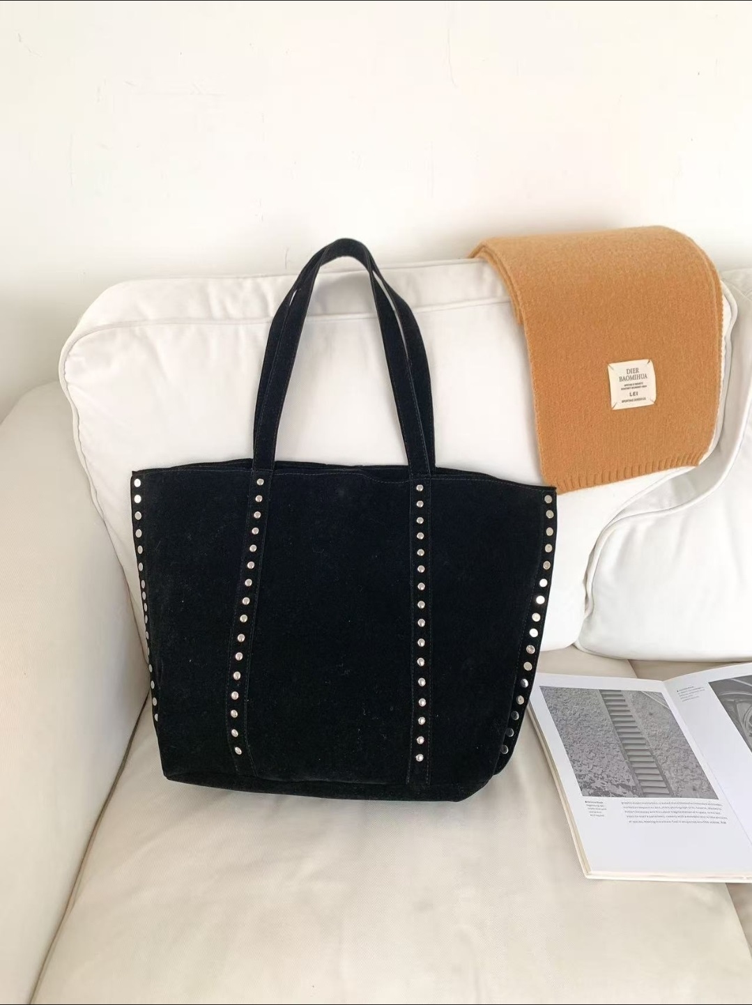 スエード調スタッズトートバッグ | 詳細画像3