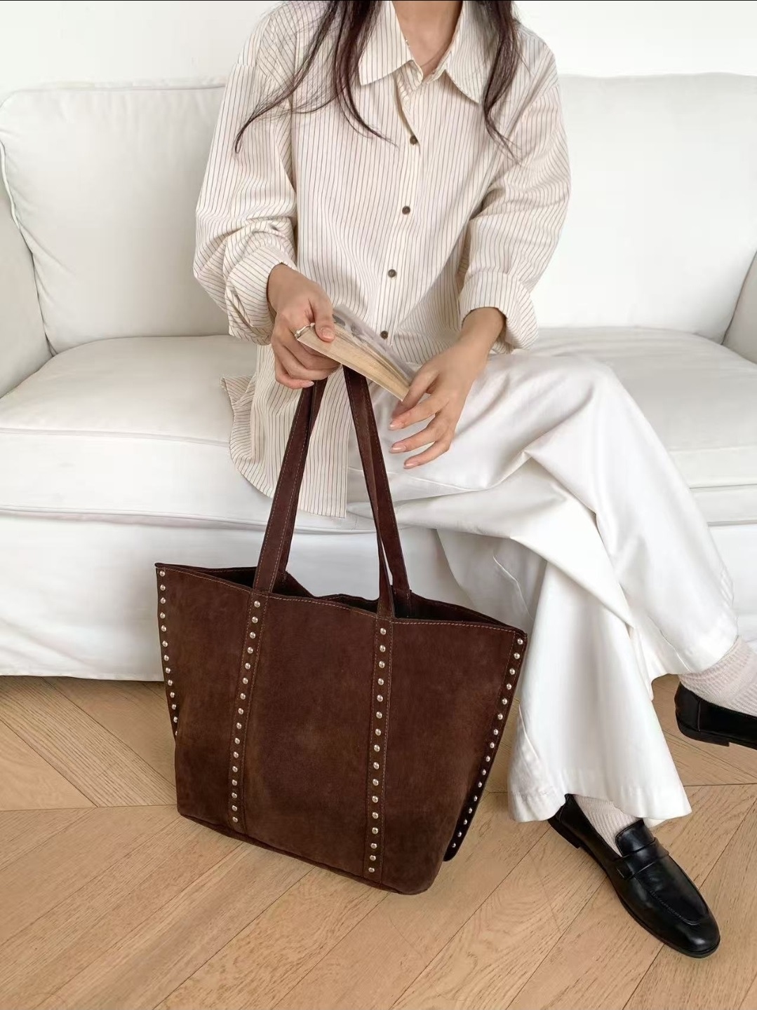 スエード調スタッズトートバッグ | 詳細画像6