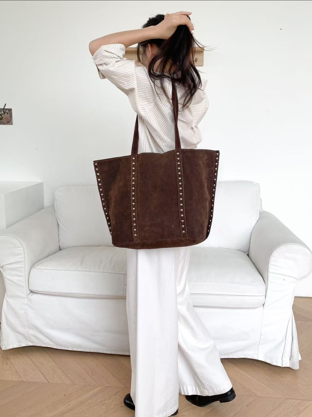 スエード調スタッズトートバッグ | 詳細画像7