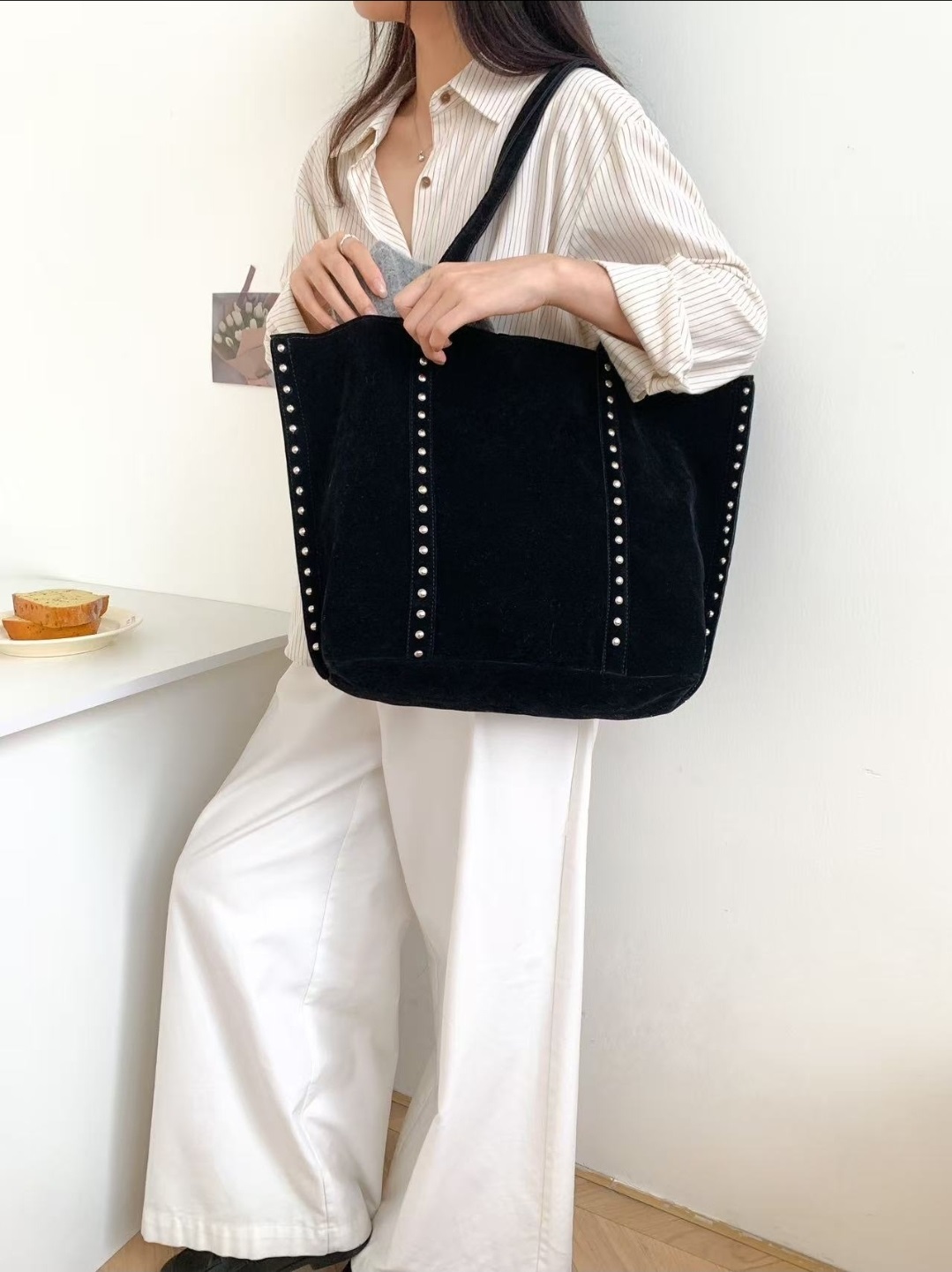 スエード調スタッズトートバッグ | 詳細画像9