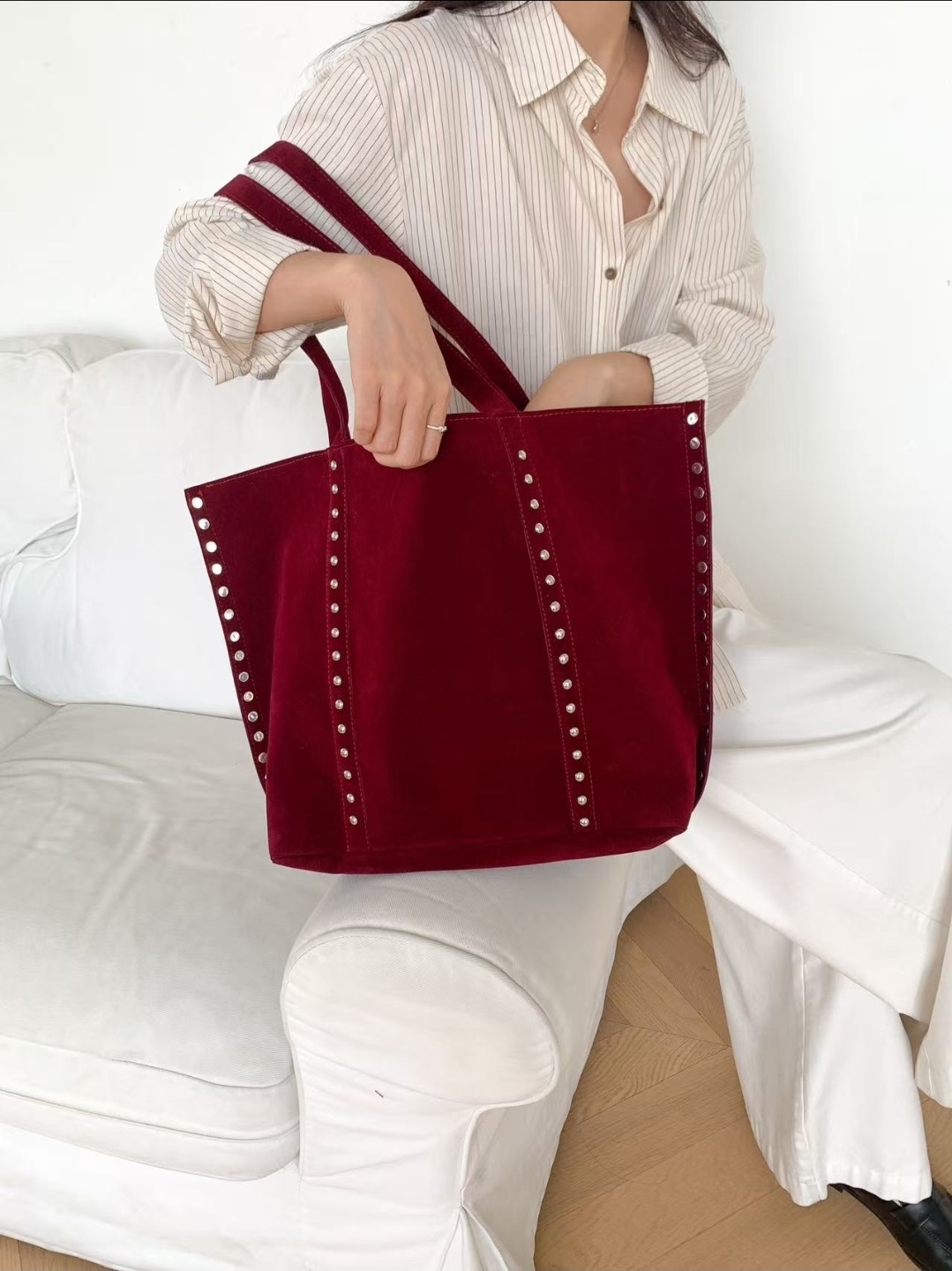 スエード調スタッズトートバッグ | 詳細画像10