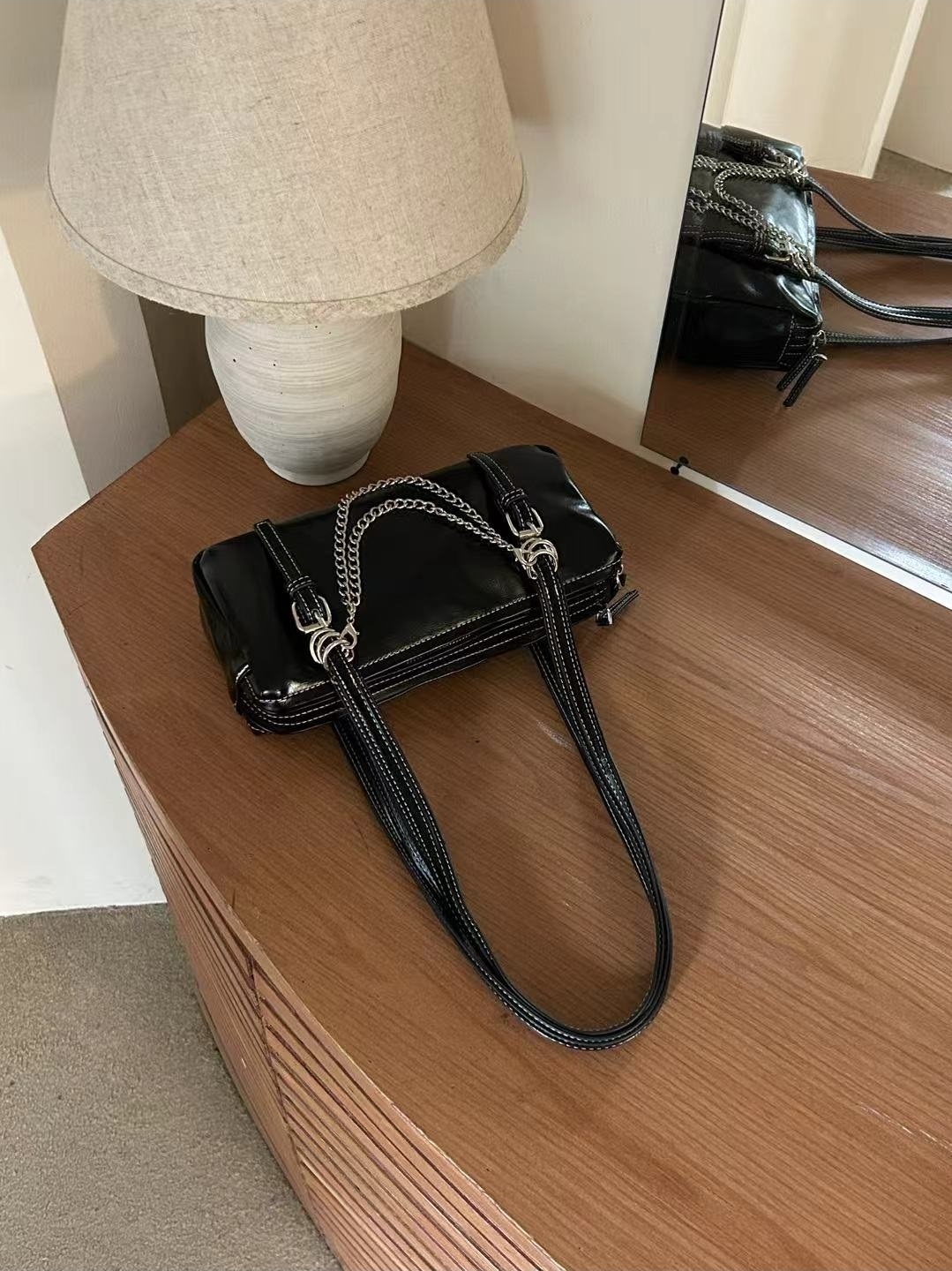 レザー調トートバッグチェーンセット | 詳細画像10