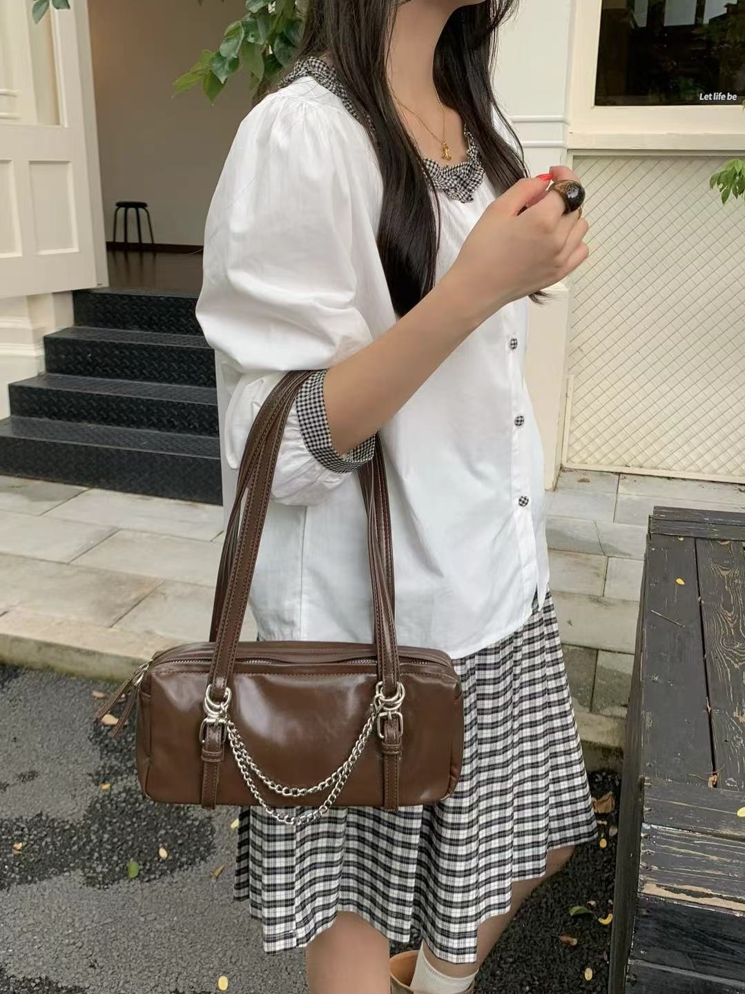 レザー調トートバッグチェーンセット | 詳細画像11