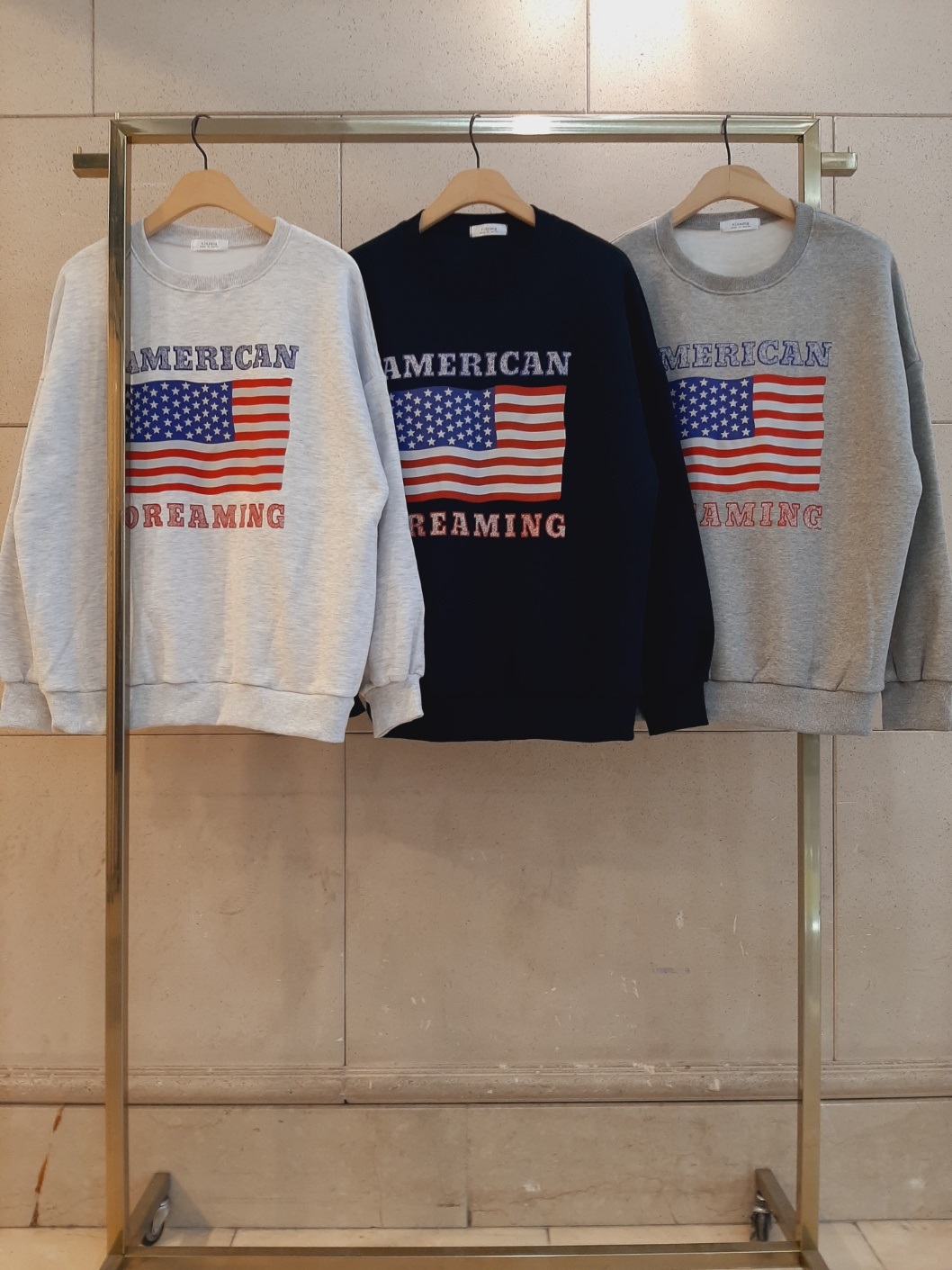 裏起毛ラウンドネックルーズ長袖星条旗スウェット | 詳細画像9