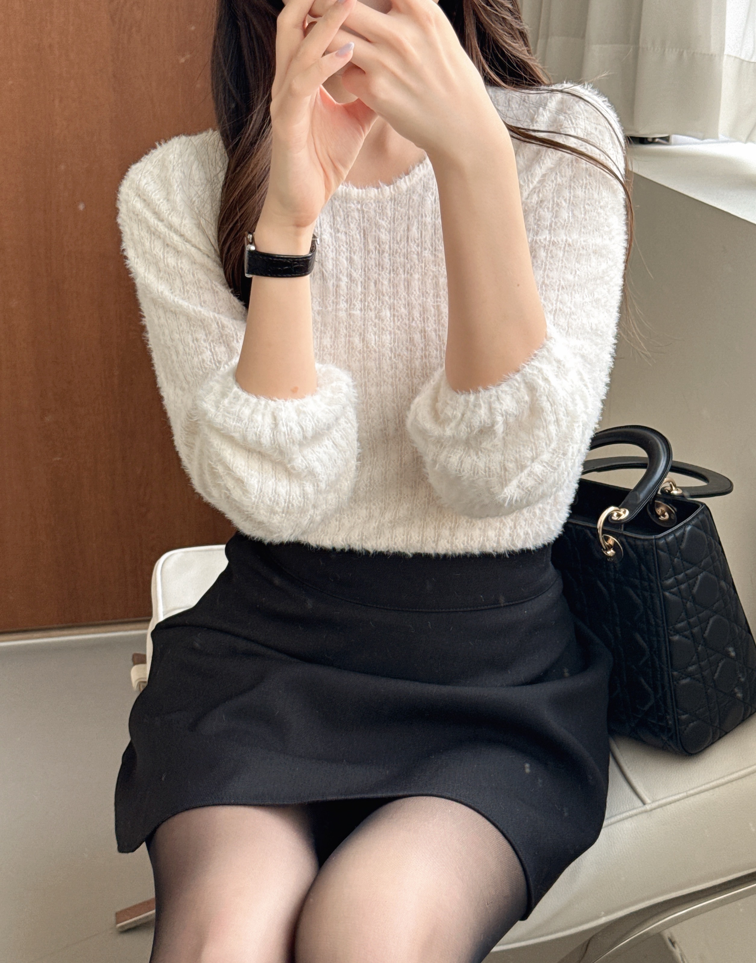 ソフトラウンドネックスリム長袖ニット | 詳細画像8