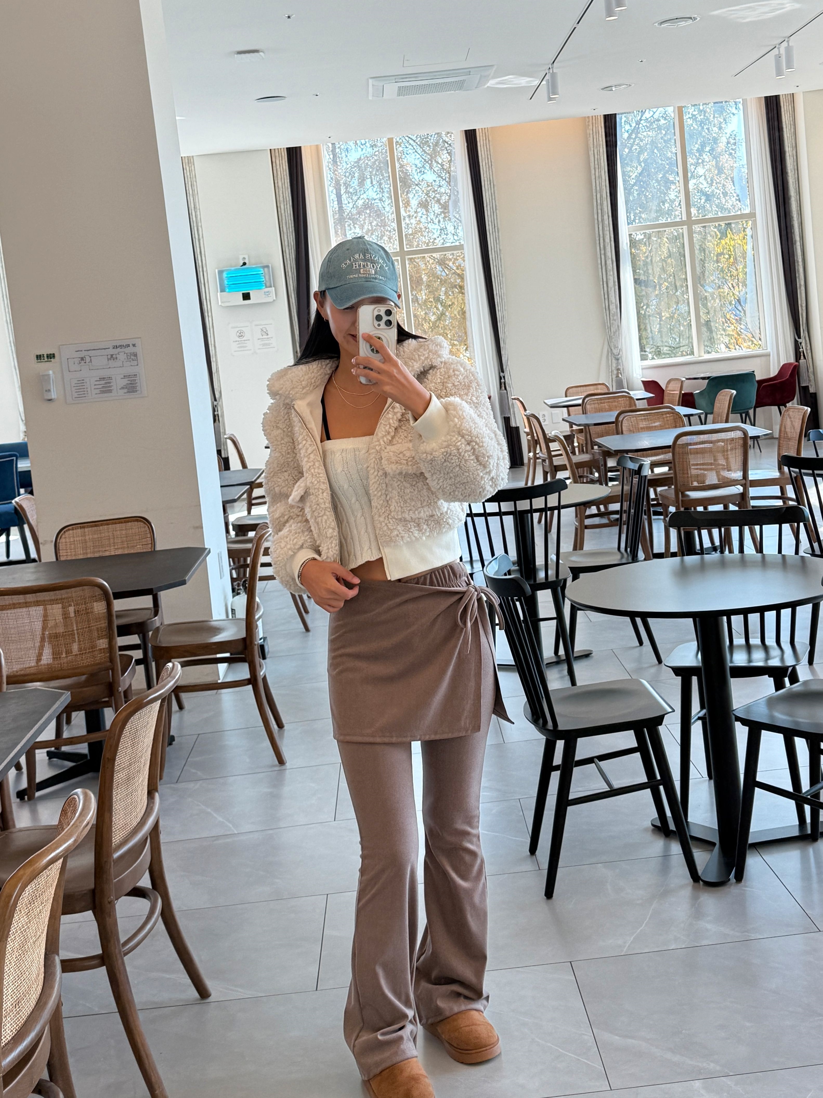 ストレッチラップウエストゴムスリムブーツカットセットアップスカートパンツ | 詳細画像6