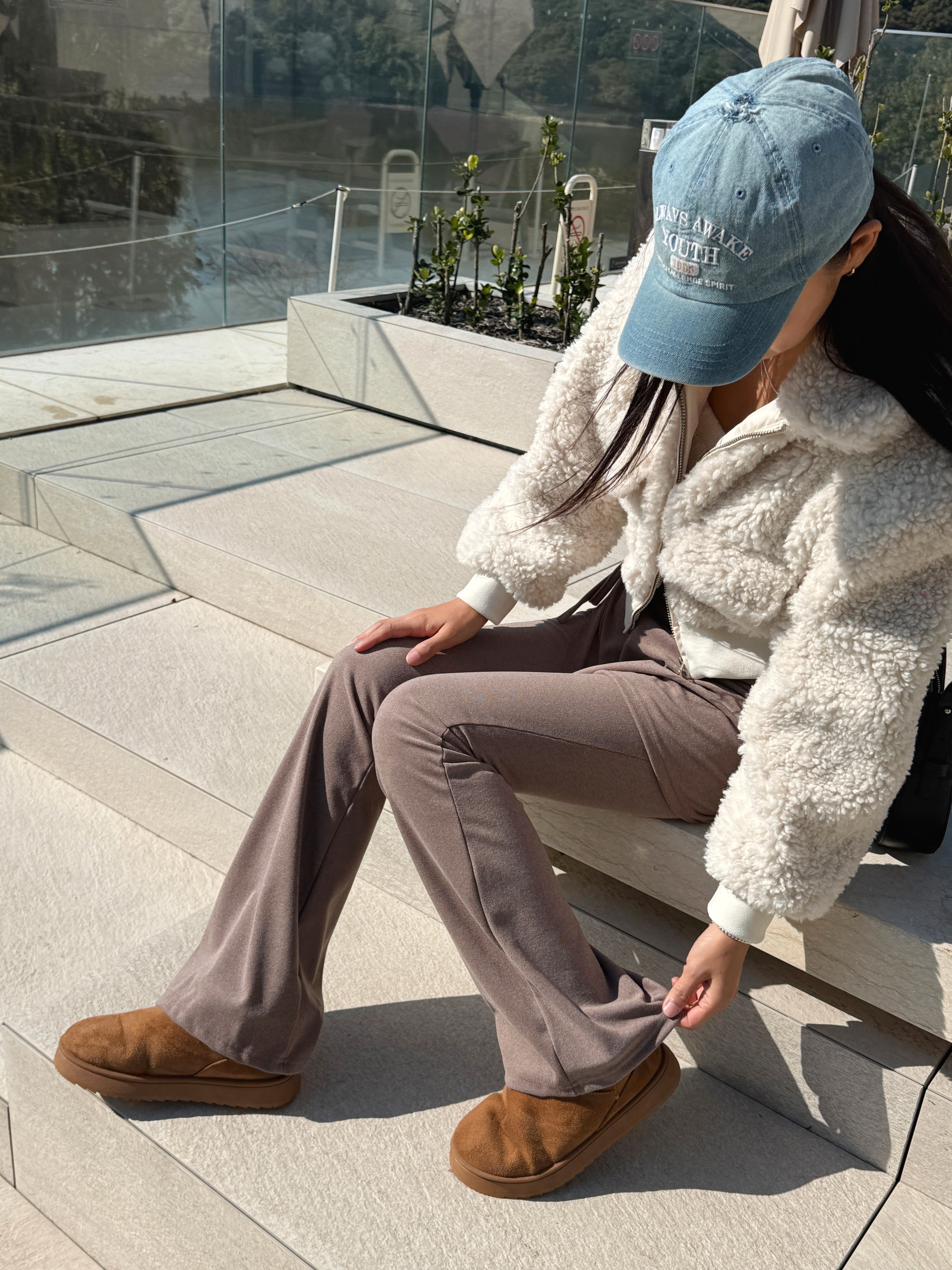 ストレッチラップウエストゴムスリムブーツカットセットアップスカートパンツ | 詳細画像7