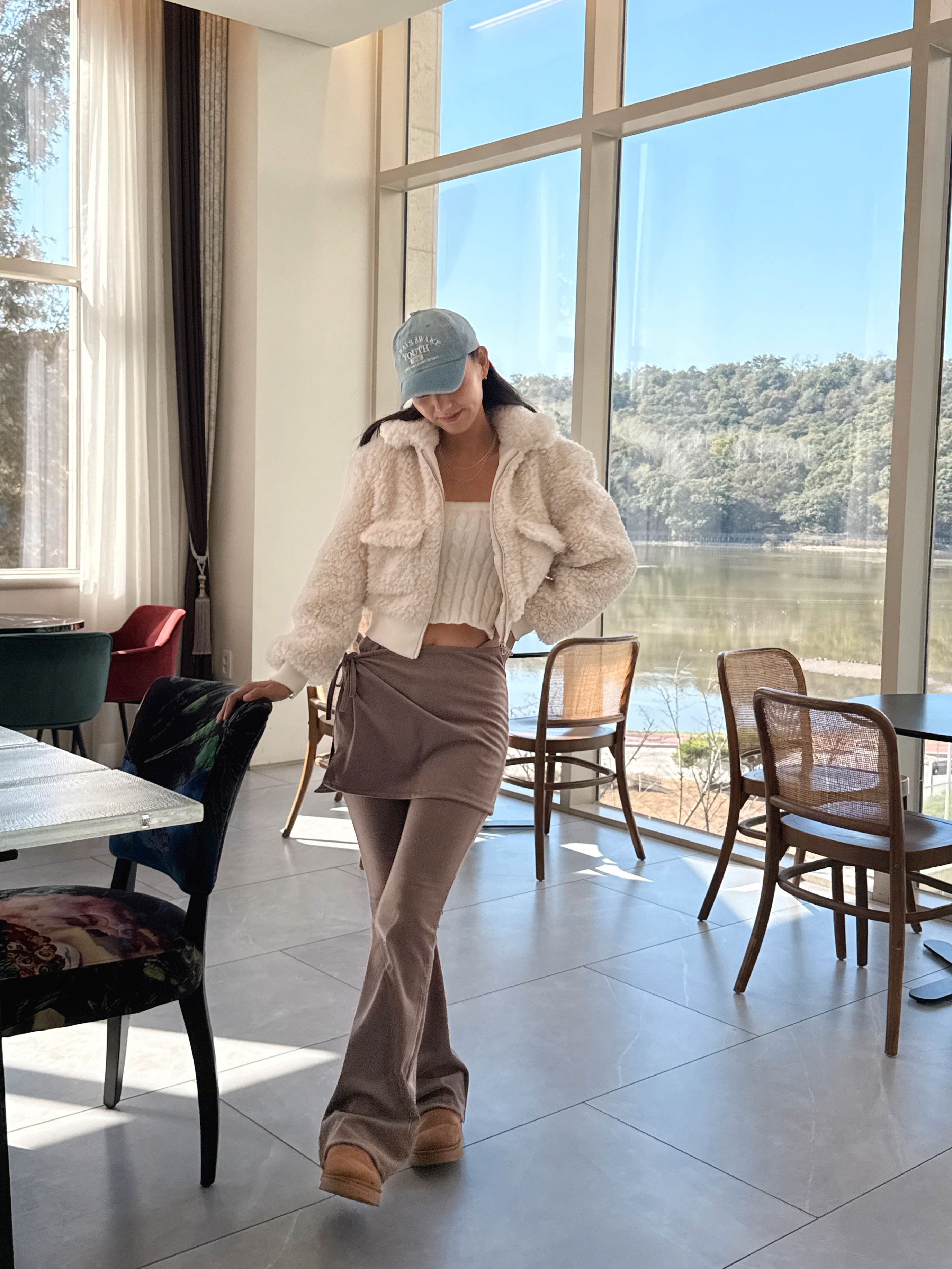 ストレッチラップウエストゴムスリムブーツカットセットアップスカートパンツ | 詳細画像8