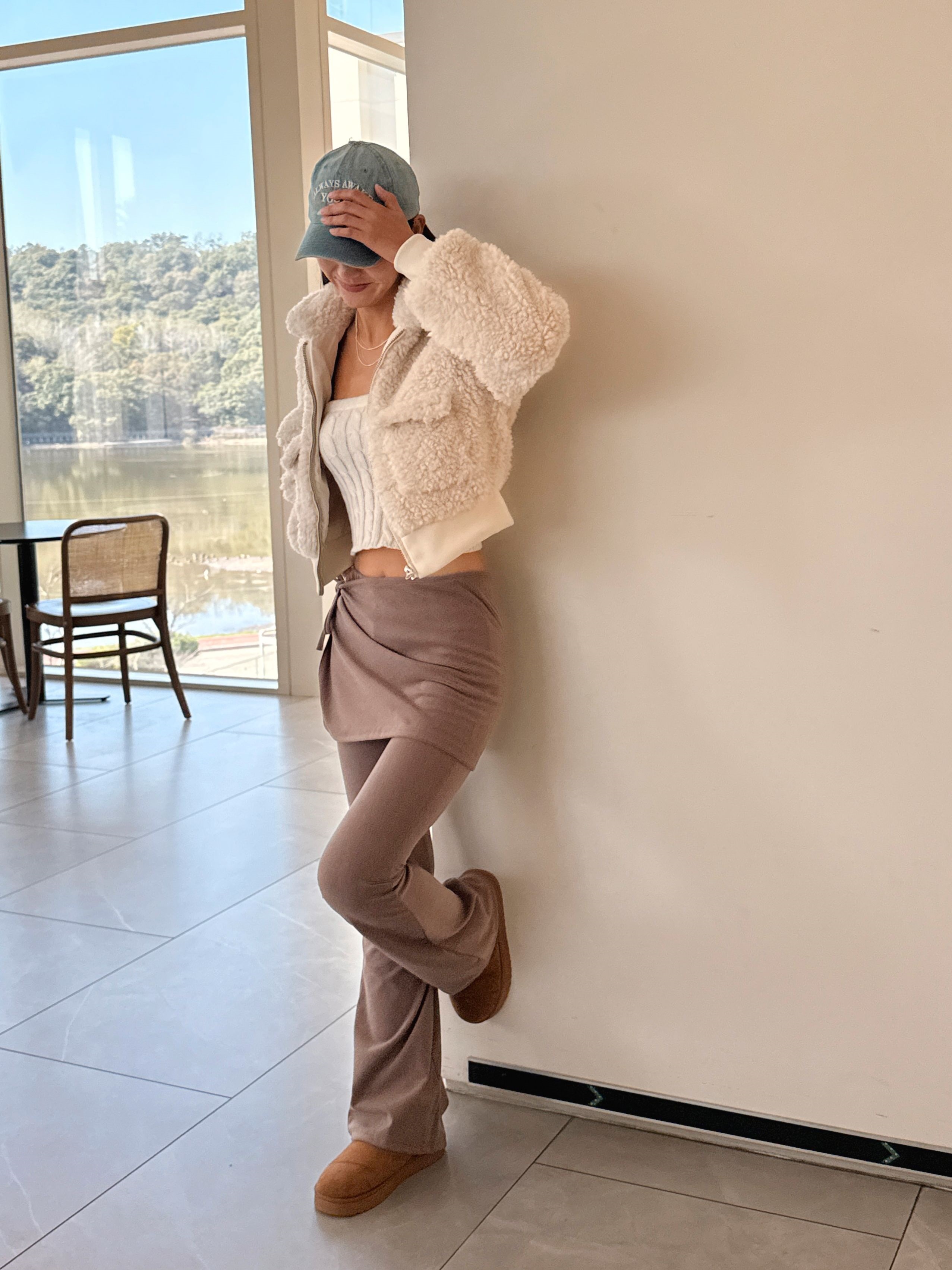 ストレッチラップウエストゴムスリムブーツカットセットアップスカートパンツ | 詳細画像14