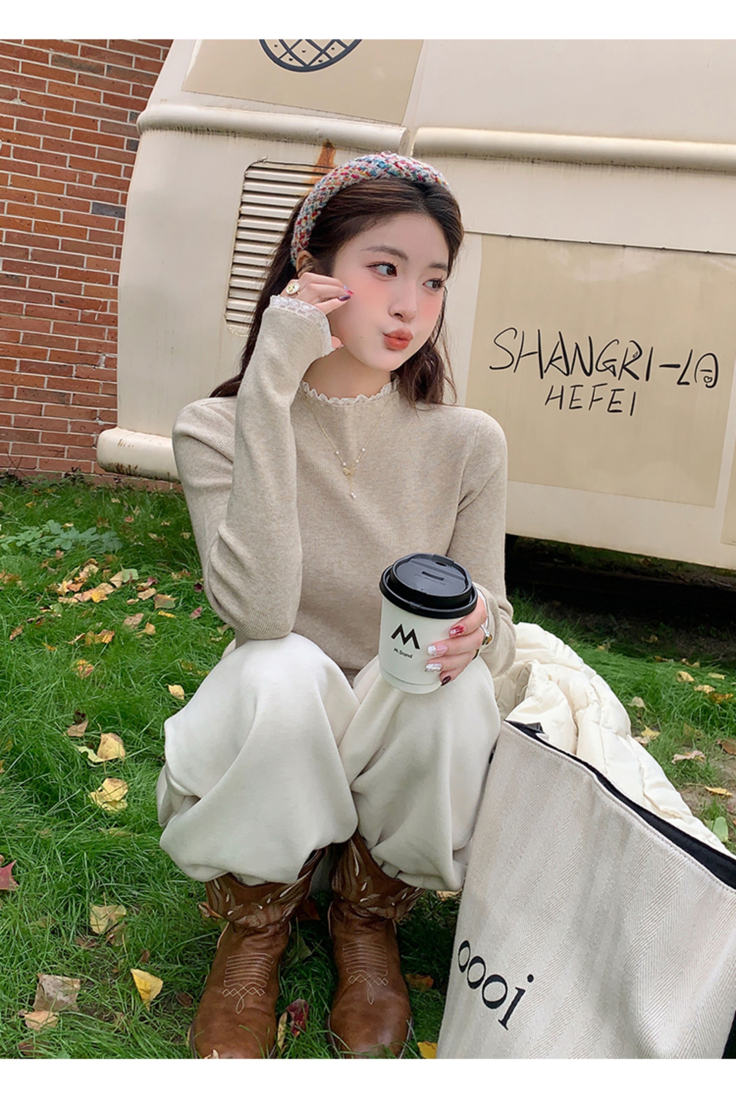 リブレースハーフネックスリムニット | 詳細画像2