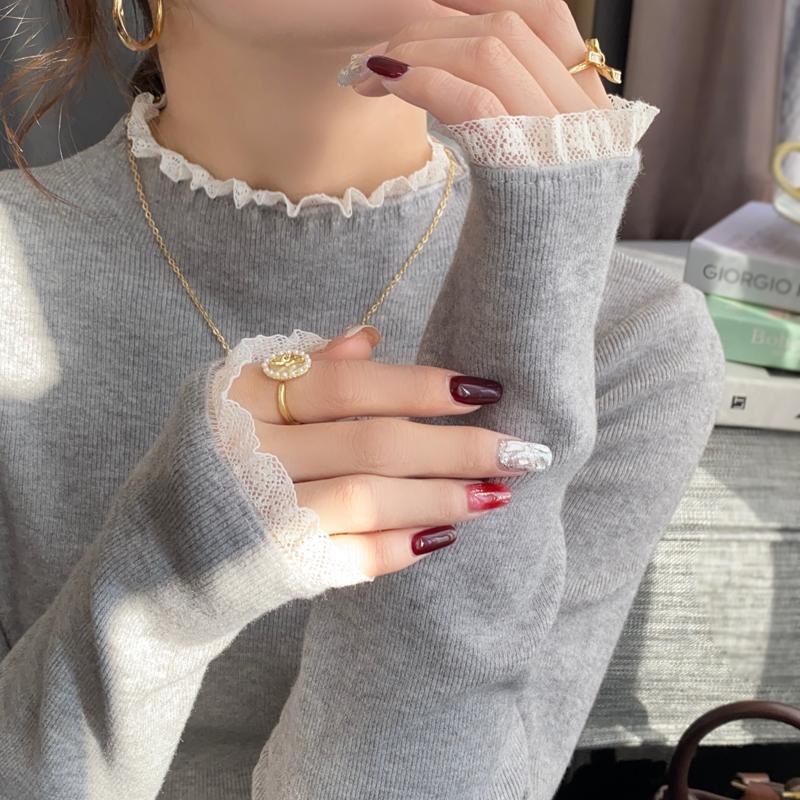 リブレースハーフネックスリムニット | 詳細画像3