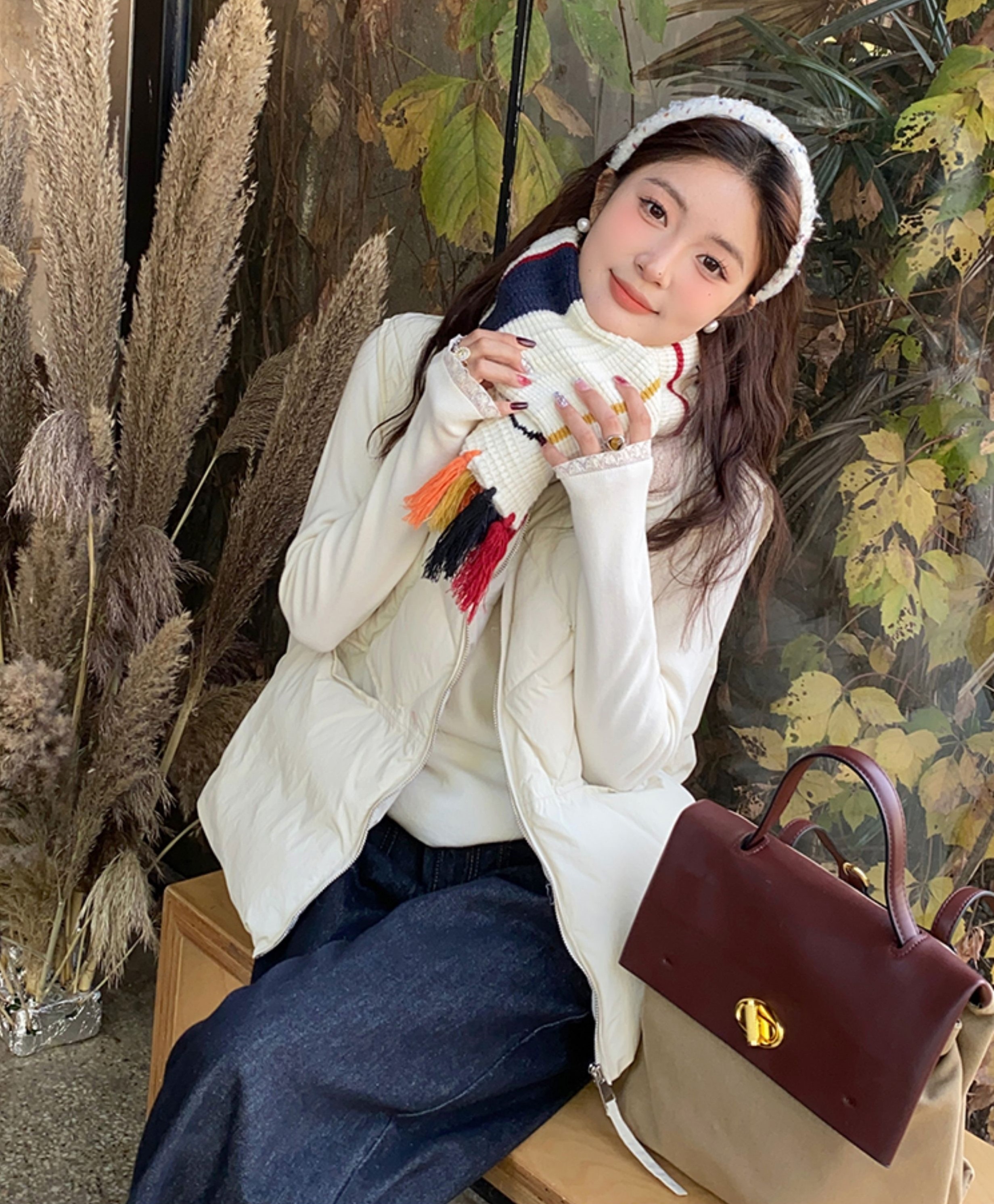 リブレースハーフネックスリムニット | 詳細画像7