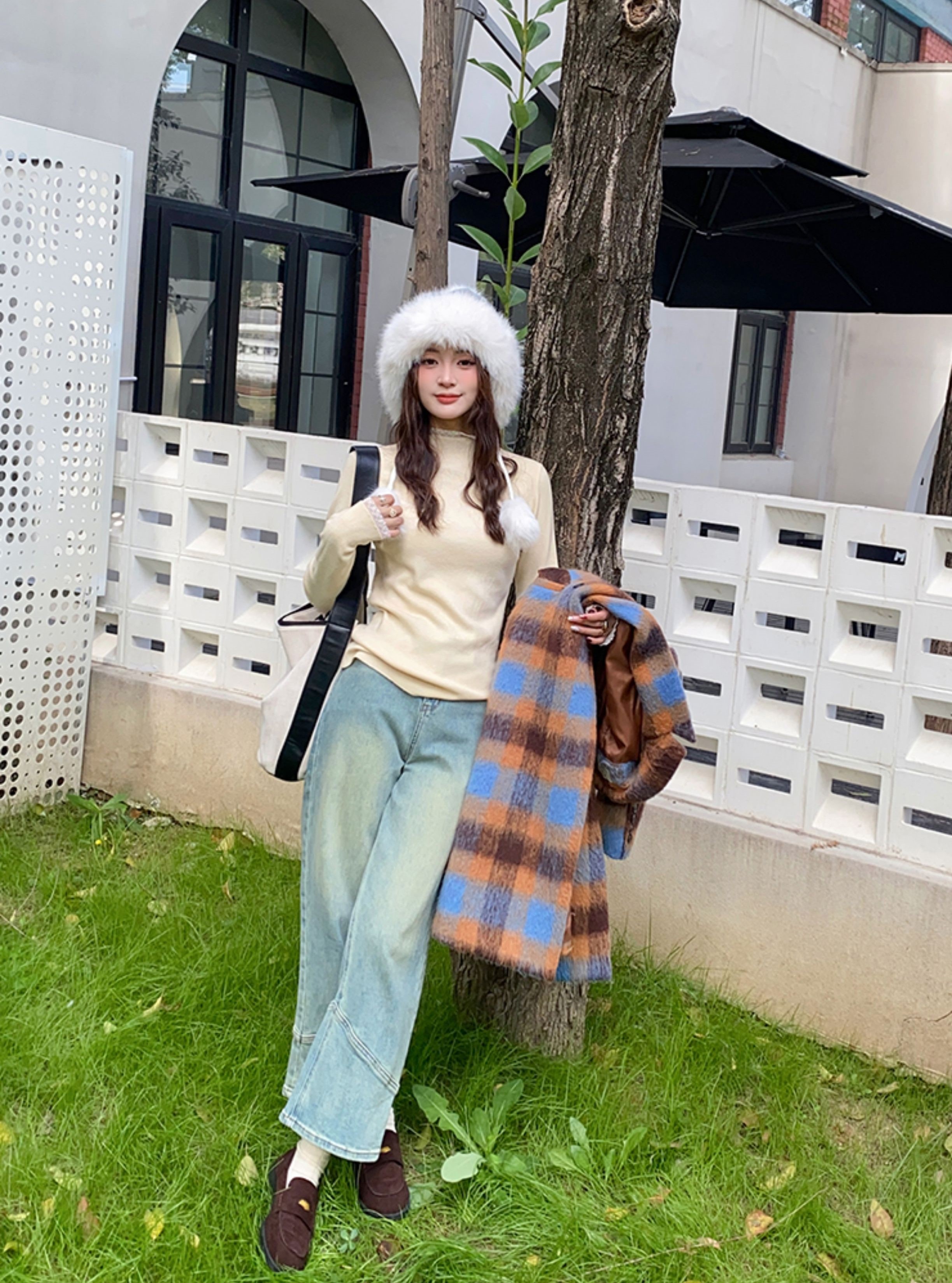 リブレースハーフネックスリムニット | 詳細画像15