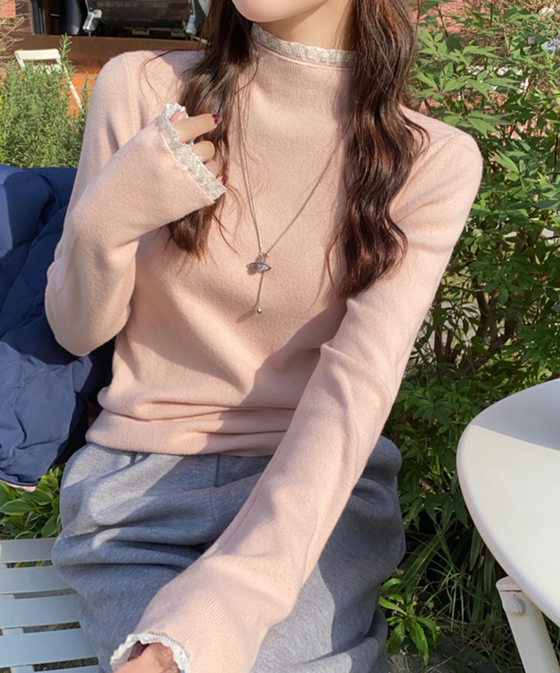 リブレースハーフネックスリムニット | 詳細画像27