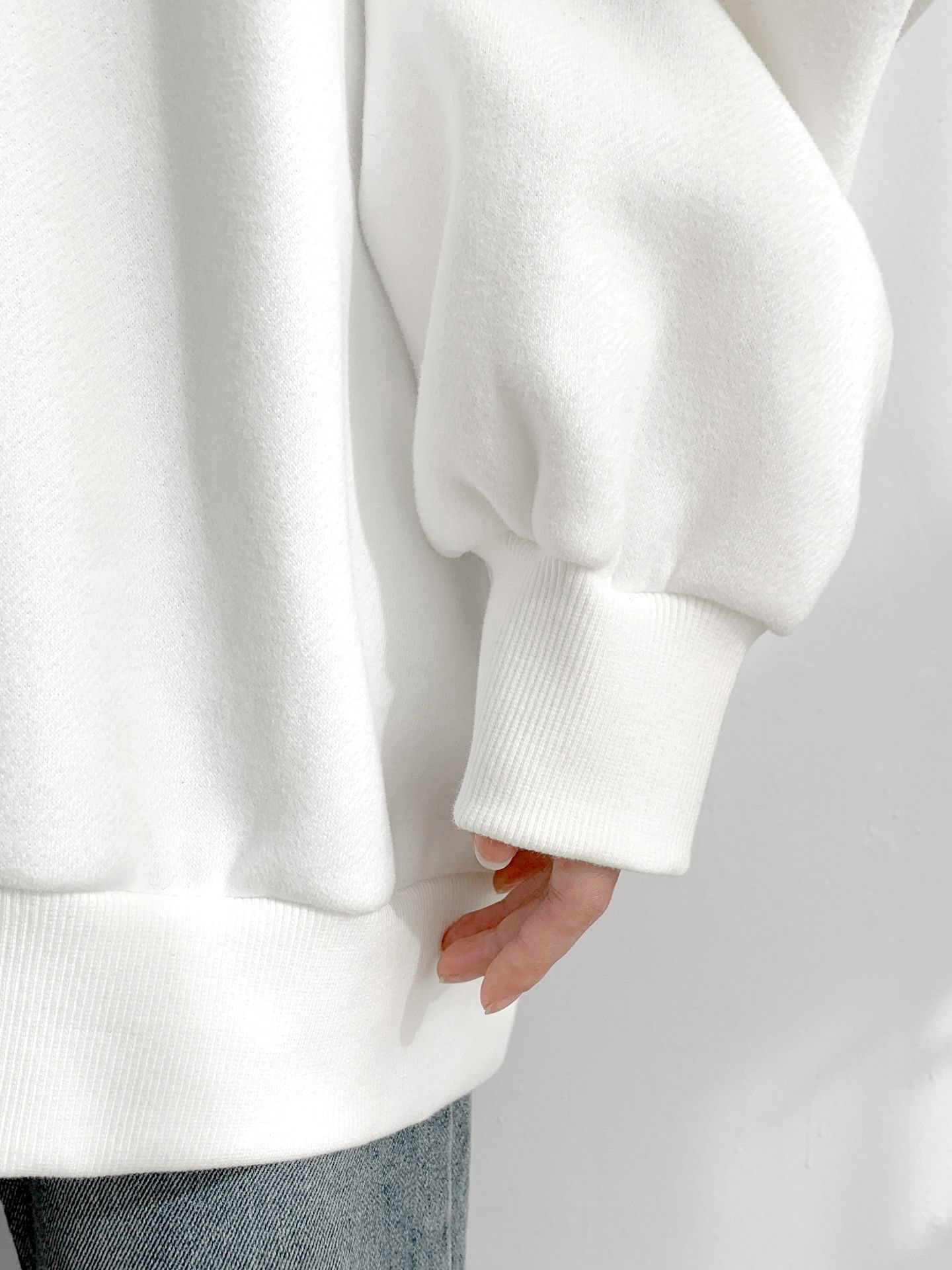 裏起毛ラウンドネックベーシックオーバーサイズ無地スウェット | 詳細画像3