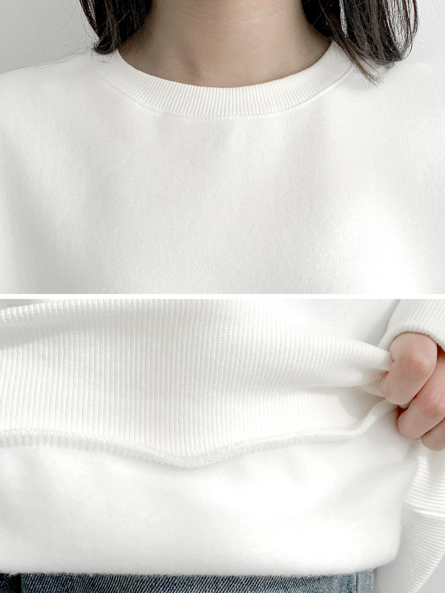 裏起毛ラウンドネックベーシックオーバーサイズ無地スウェット | 詳細画像9