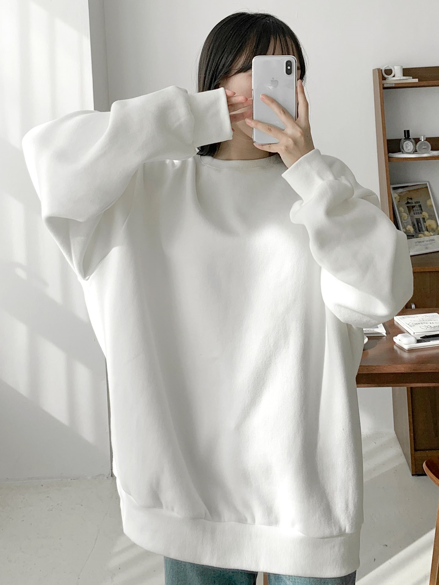 裏起毛ラウンドネックベーシックオーバーサイズ無地スウェット | 詳細画像18