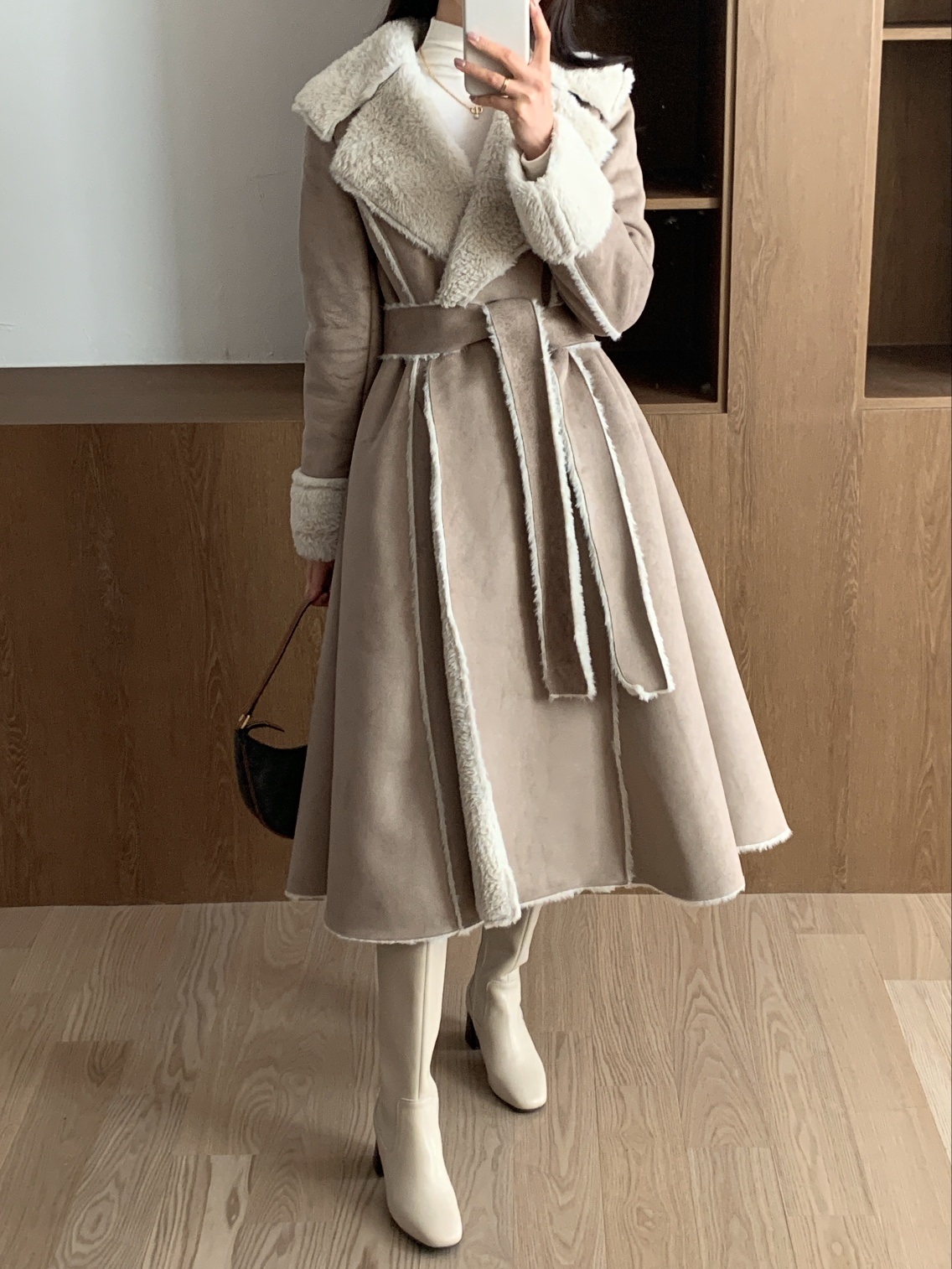 ムートンカラーAラインコートストラップ付 | 詳細画像2