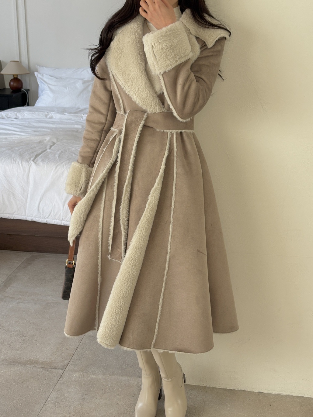 ムートンカラーAラインコートストラップ付 | 詳細画像6