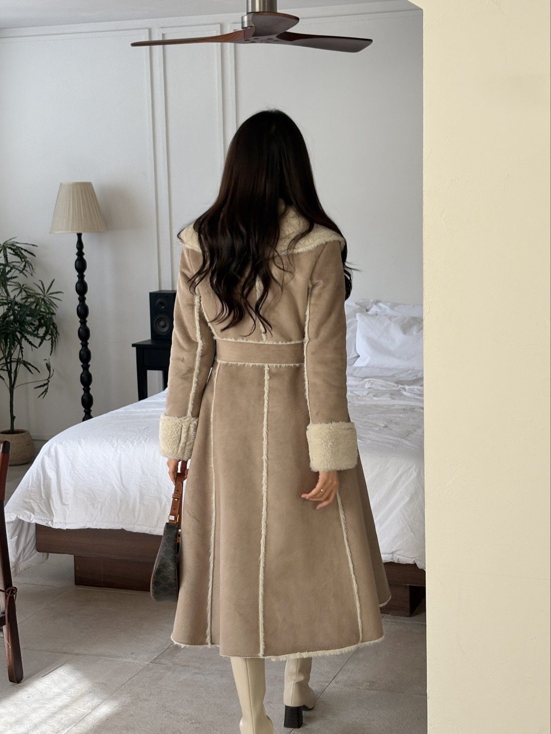ムートンカラーAラインコートストラップ付 | 詳細画像9
