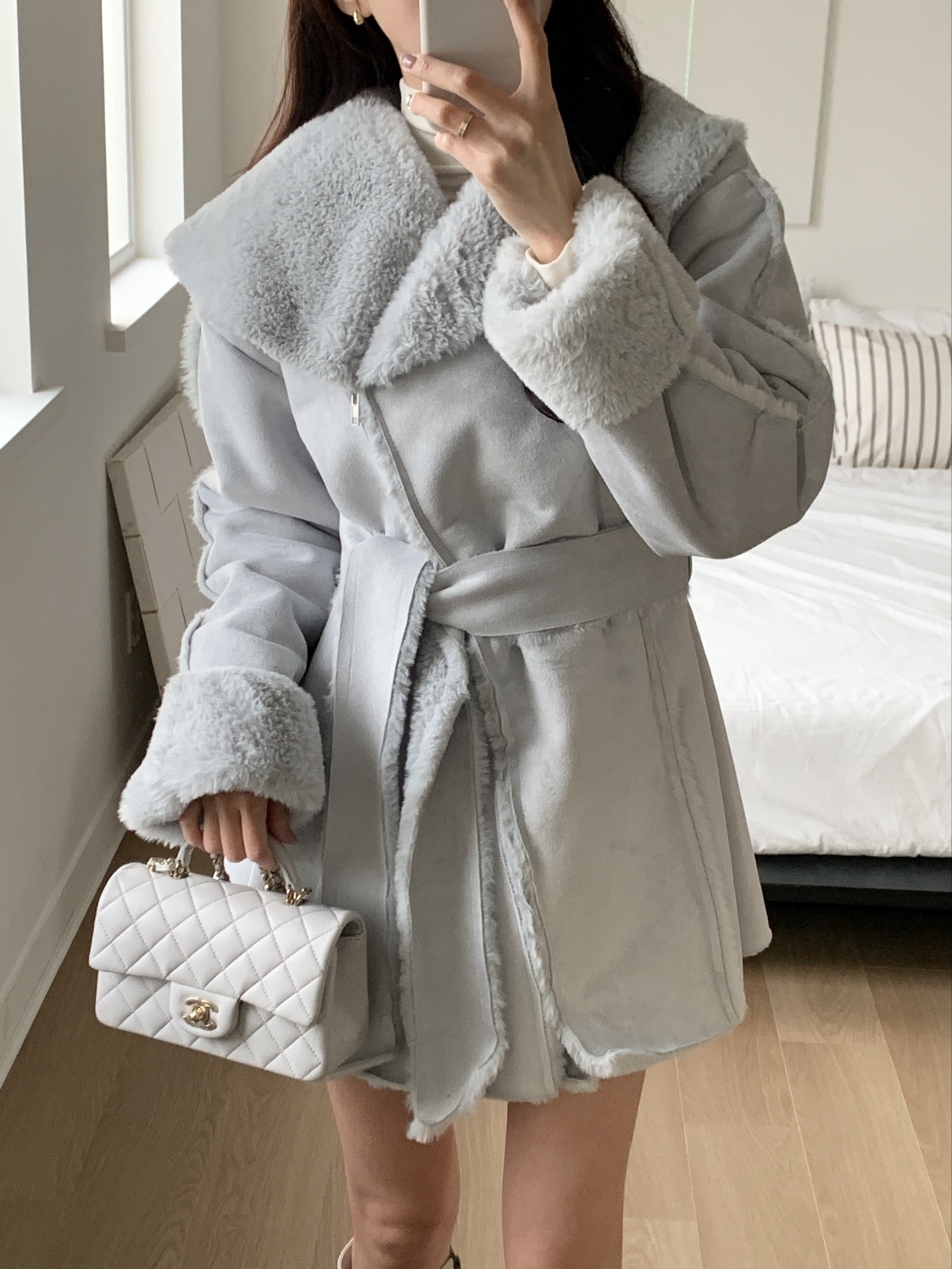 ムートンジップアップハーフコートストラップ付 | 詳細画像3