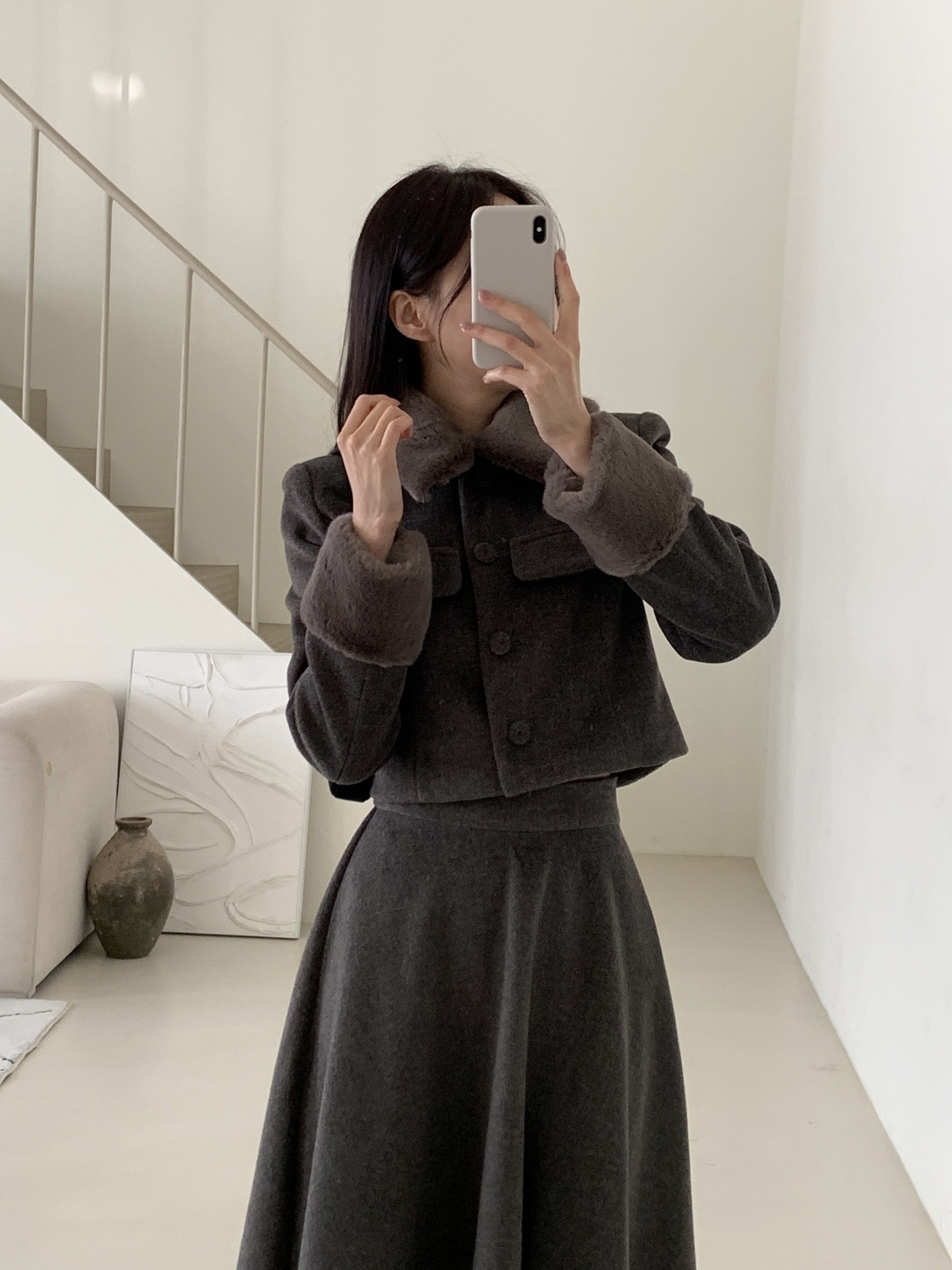 エコファーカラー肩パッドジャケット | 詳細画像3