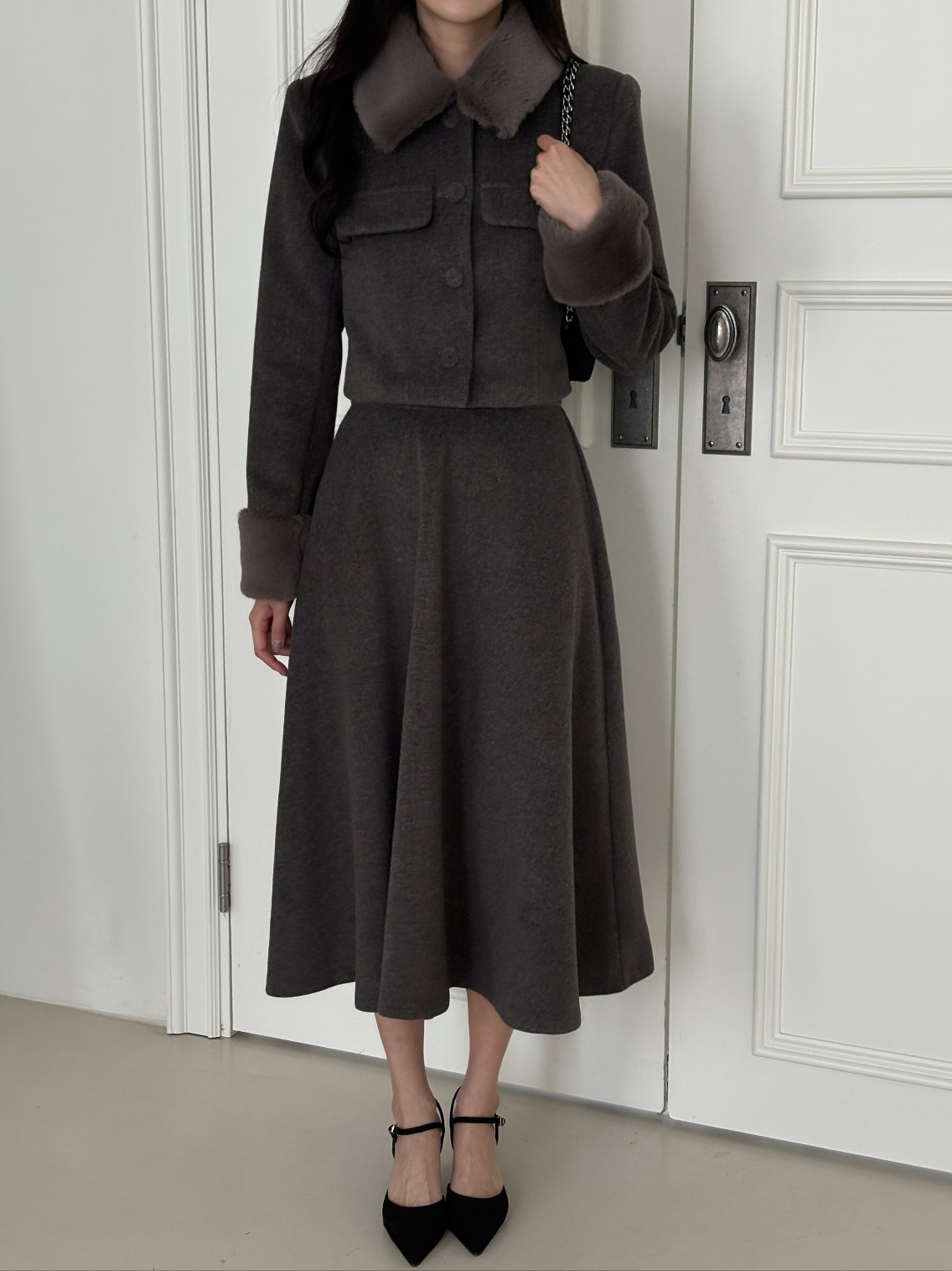 エコファーカラー肩パッドジャケット | 詳細画像8