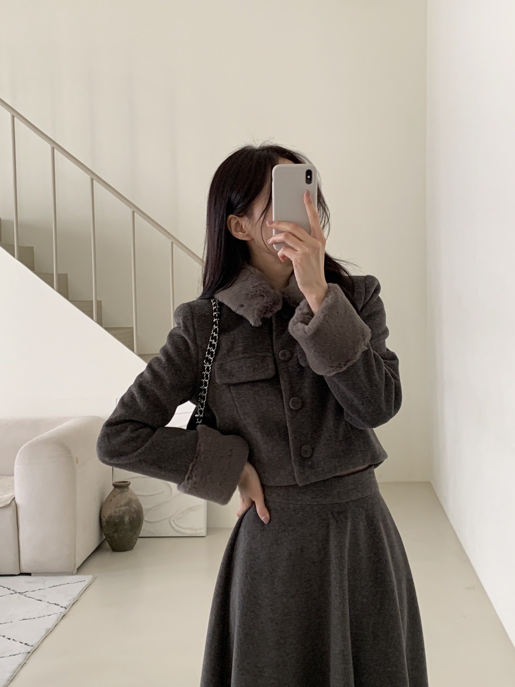 エコファーカラー肩パッドジャケット | 詳細画像15