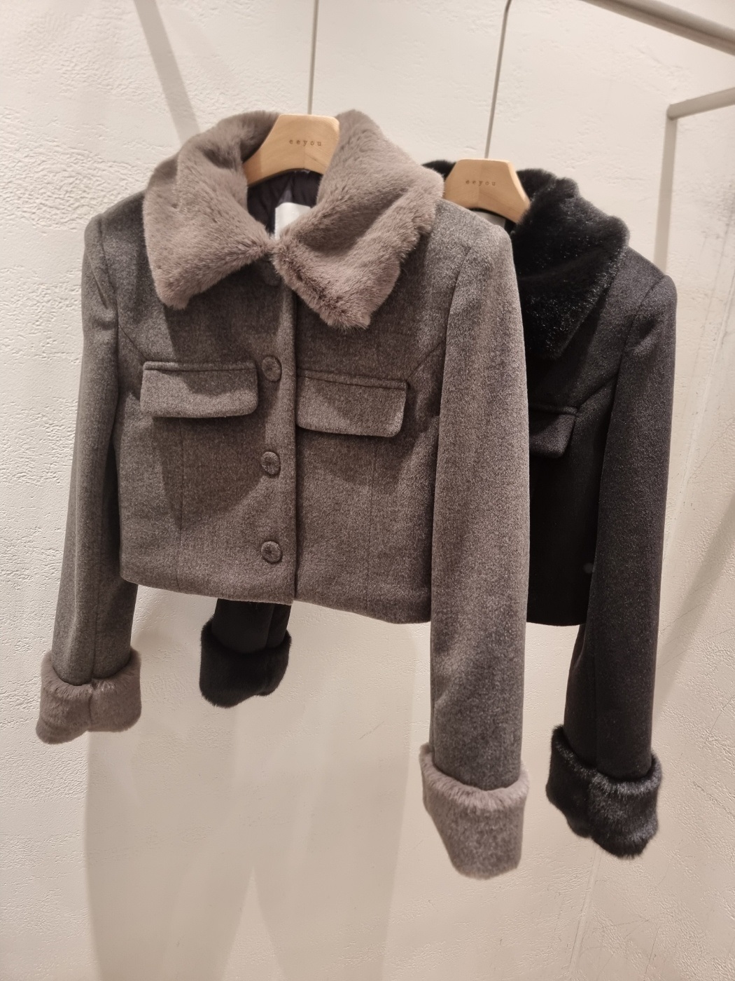 エコファーカラー肩パッドジャケット | 詳細画像17