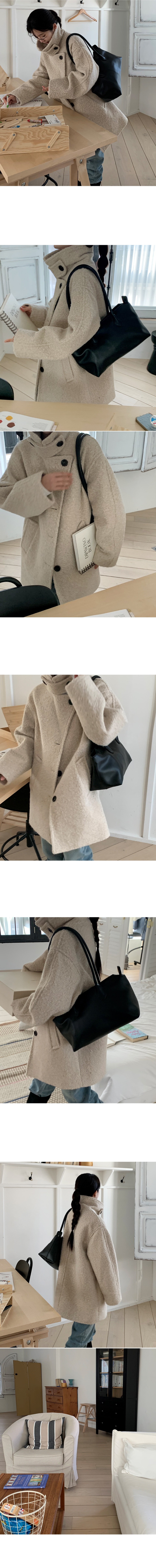 ウール混ハートネックハーフボタンコート | 詳細画像2