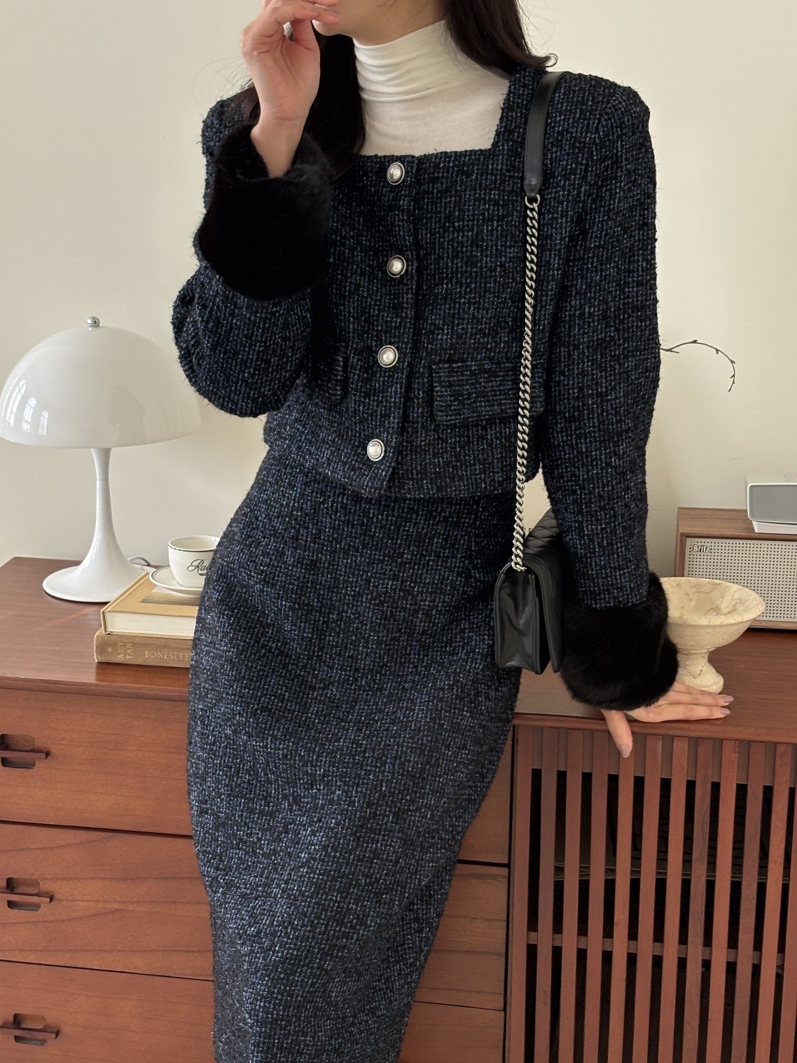 ツイードウール混Hライン(ロング丈)スカート | 詳細画像12